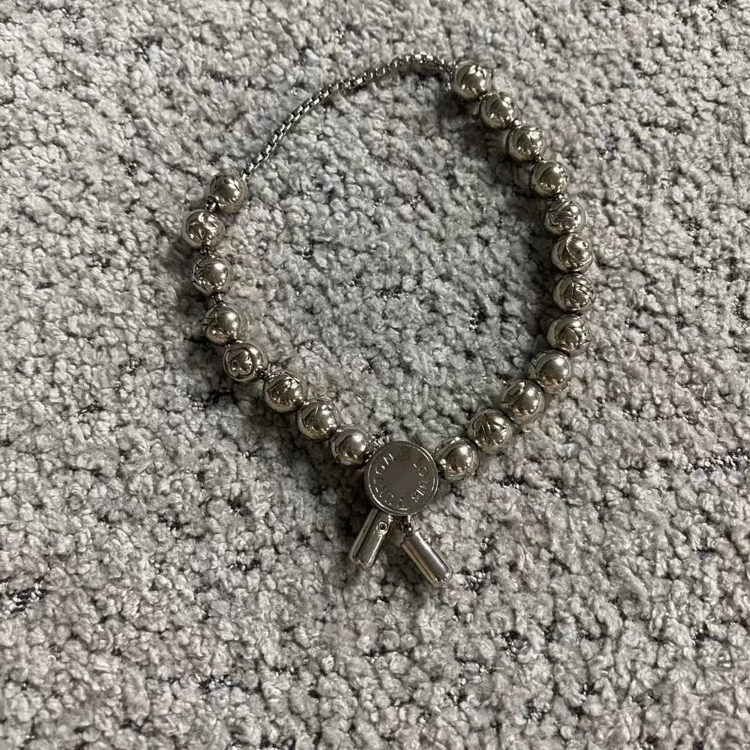 Louis Vuitton Louis Vuitton Silver Monogram Beaded Bracelet Size ONE SIZE - 1 Thumbnail