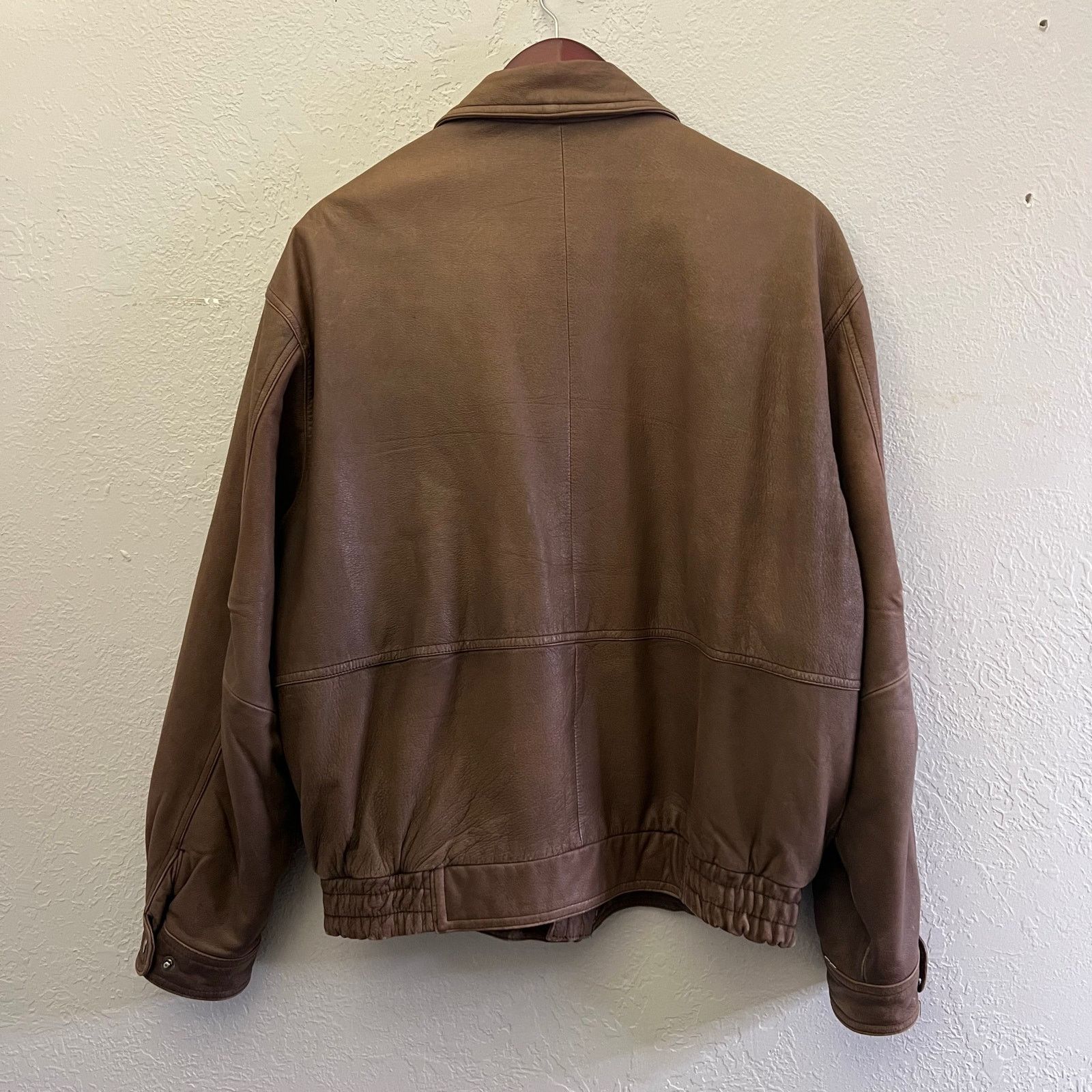 Vintage INC Leather Jacket Brown Zip Snap Front Quilted Lined Mens L Size US L / EU 52-54 / 3 - 3 Thumbnail