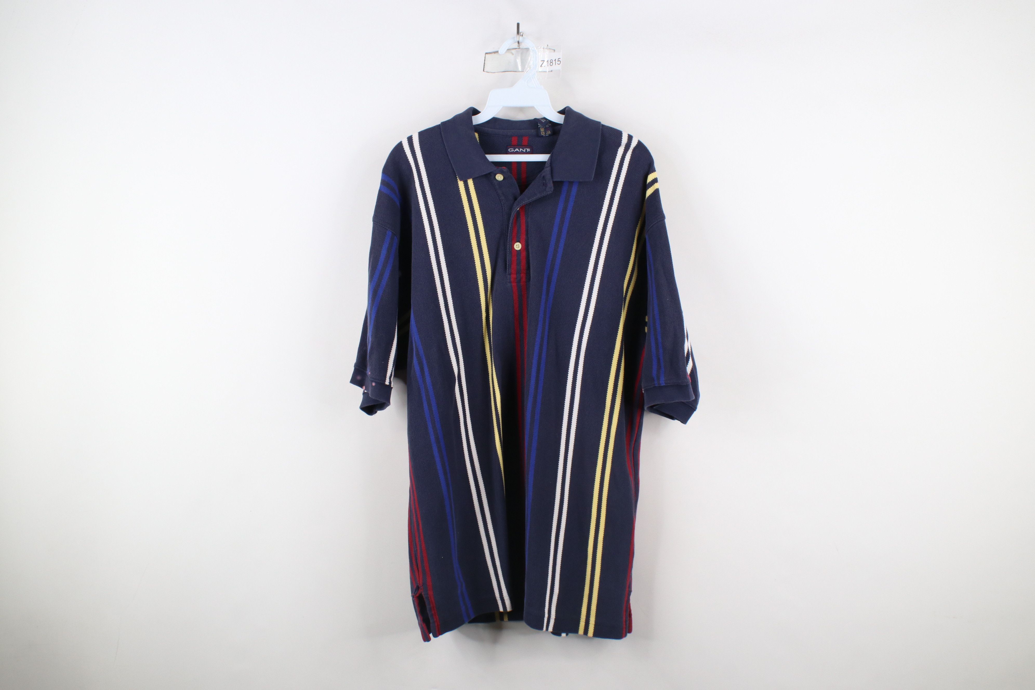 Vintage Vintage 90s Streetwear Striped Thermal Knit Golf Polo Size US L / EU 52-54 / 3 - 1 Thumbnail