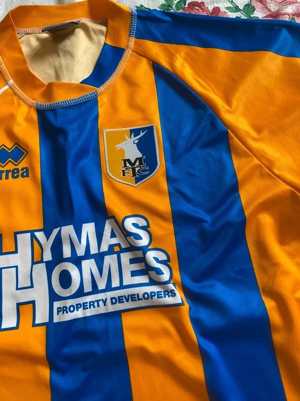 Errea Mansfield Town Errea 2010-11 Home Shirt Vintage Soccer XL Size US XL / EU 56 / 4 - 5 Thumbnail