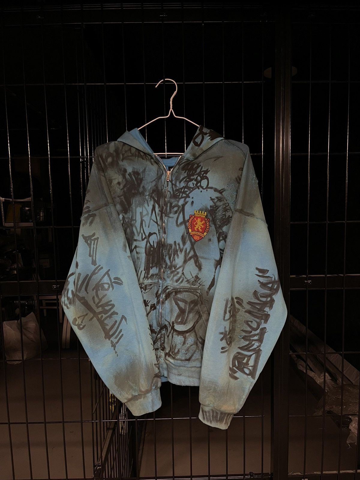 Balenciaga Balenciaga Blue Skater Zip Hoodie Size US S / EU 44-46 / 1 - 1 Thumbnail