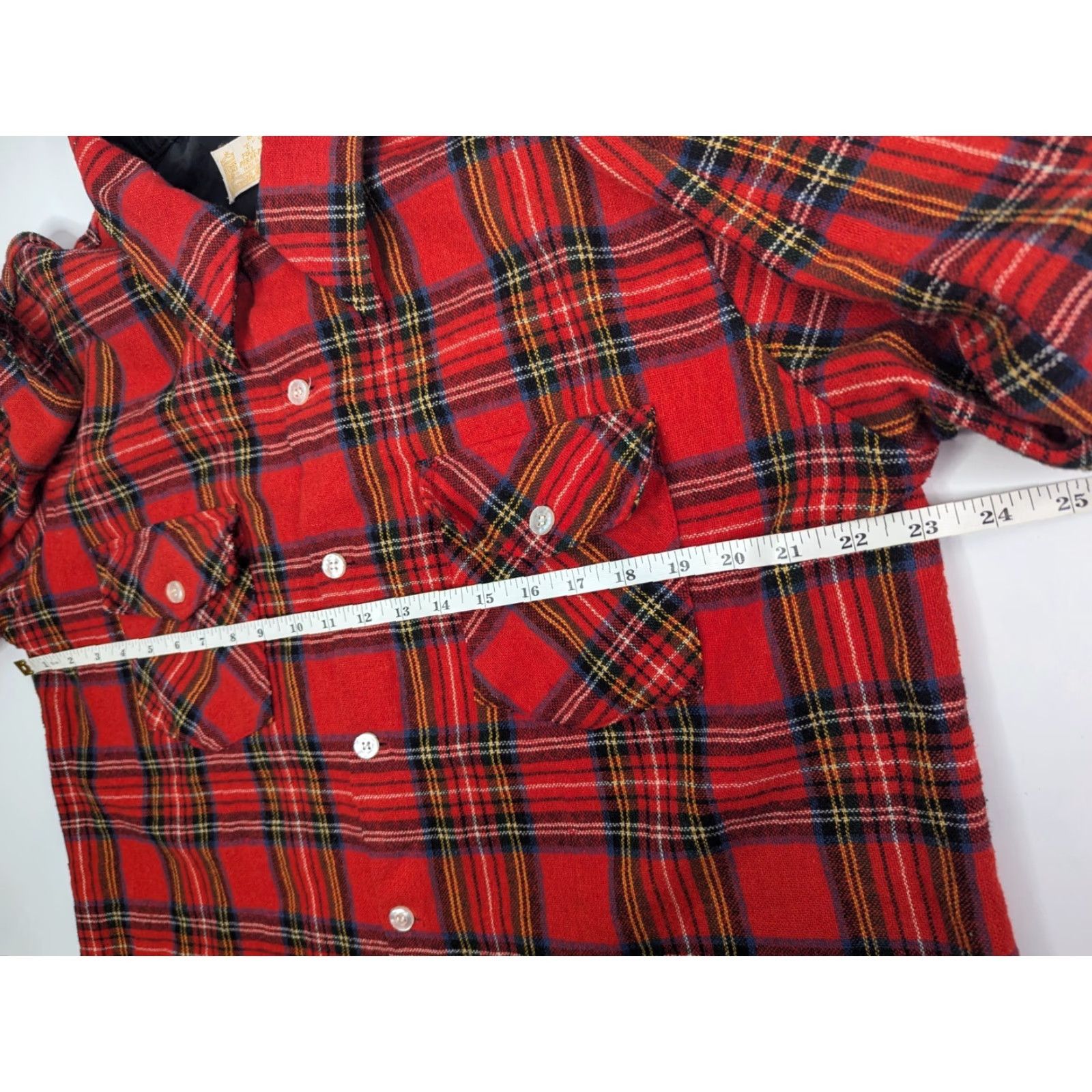 Sears VINTAGE Sears Shirt Mens L Red Plaid Button Wool Flannel 70s 80s Casual Size US L / EU 52-54 / 3 - 6 Thumbnail