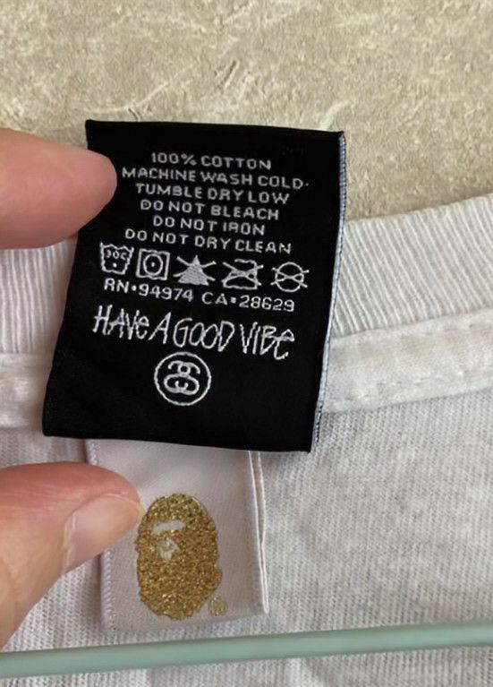 Bape STUSSY× A BATHING APE Collaboration T-shirt Size US L / EU 52-54 / 3 - 4 Thumbnail