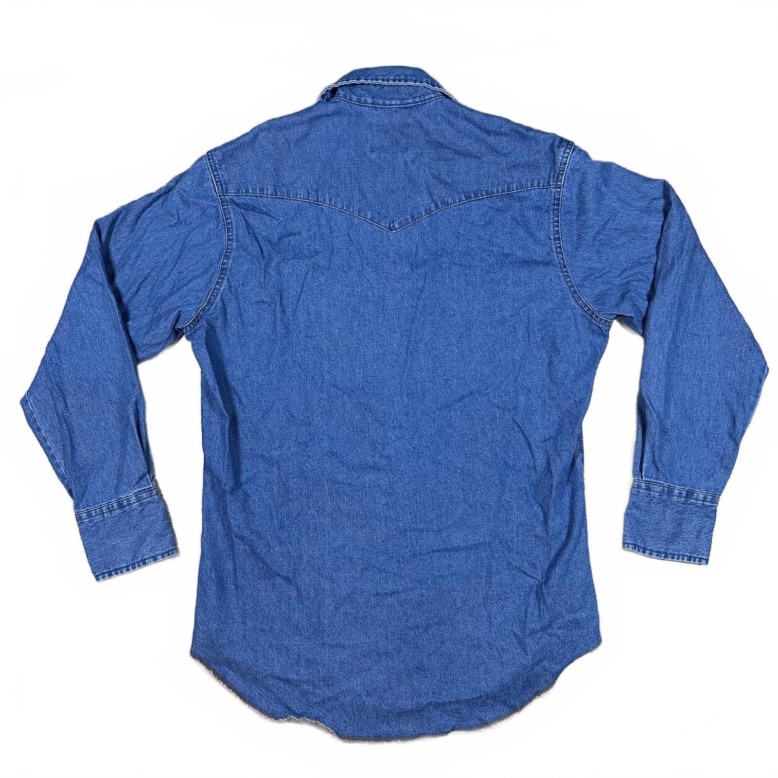 Wrangler Wrangler Mens Denim Shirt Medium Blue Vintage Size US M / EU 48-50 / 2 - 2 Thumbnail