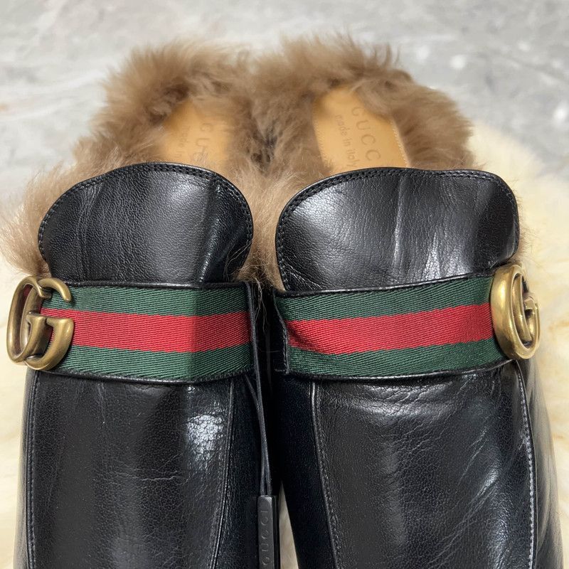 Gucci Gucci Princetown Black Fur Mules for Men - Size US 9.5 / EU 42-43 - 9 Thumbnail