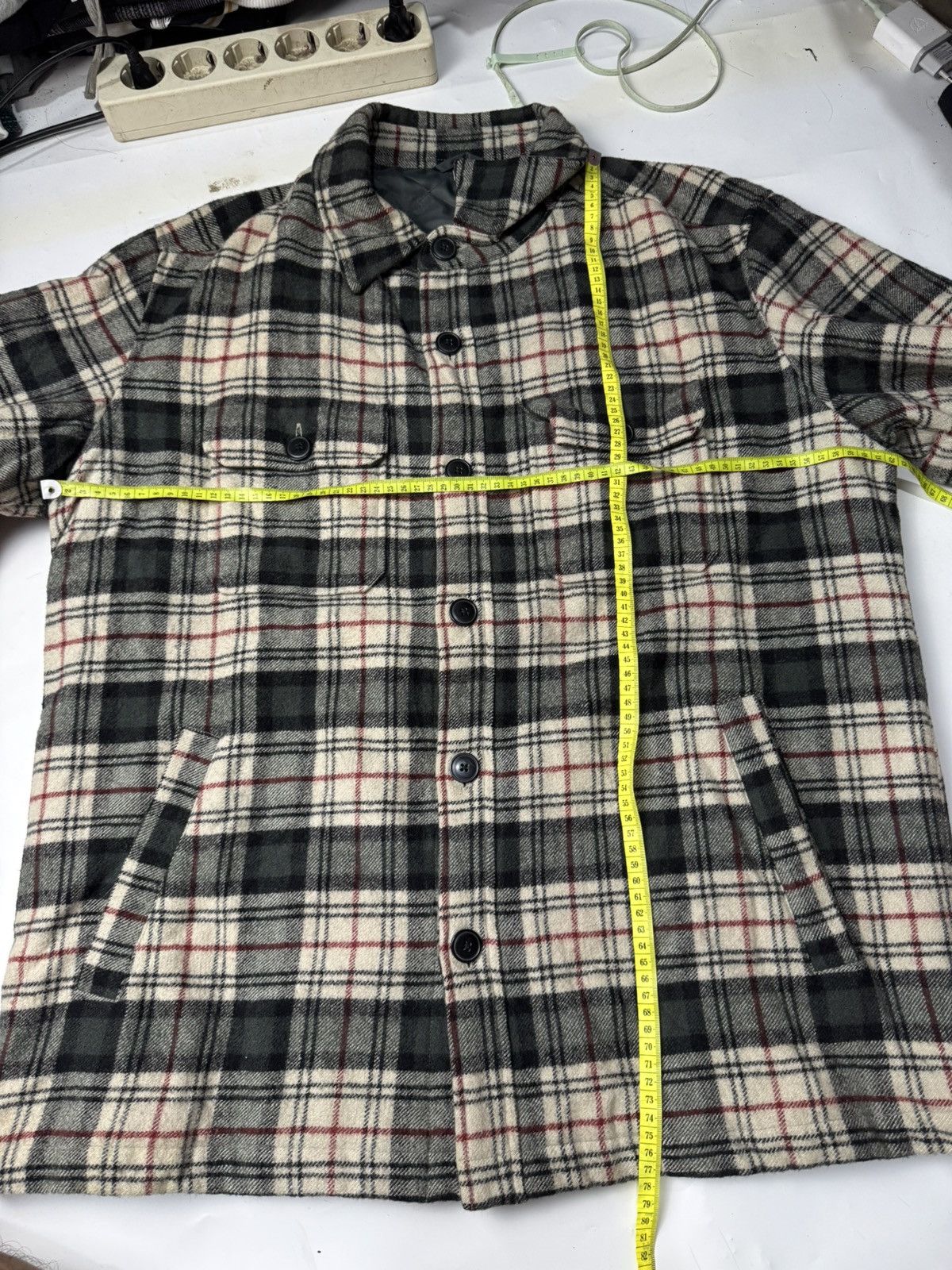 20471120 × Hysteric Glamour × Japanese Brand Japanese Outer Wool Button Shirt Size US XL / EU 56 / 4 - 7 Thumbnail