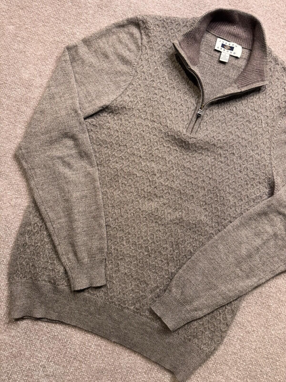 Joseph Abboud Joseph Abboud Men's L Brown 1/4 Quarter Zip Knit Shirt [710] Size US L / EU 52-54 / 3 - 1 Thumbnail