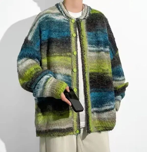Japanese Brand Kurihara x Misa Striped Sweater Casual Cardigan Size US XL / EU 56 / 4 - 3 Thumbnail