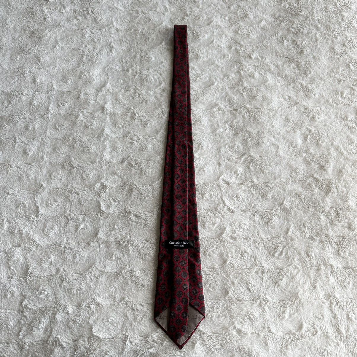 Christian Dior Monsieur Vintage Christian Dior Monsieur Necktie Mens 56” Red Silk Size ONE SIZE - 4 Thumbnail