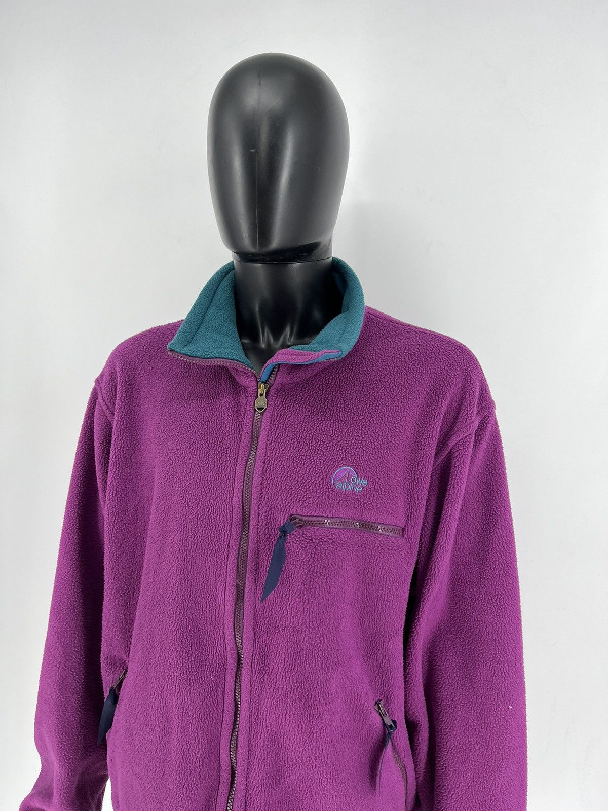 Polartec 90s Vintage Lowe Alpine Polartec Plum Fleece Zip Jacket XL Size US XL / EU 56 / 4 - 4 Thumbnail