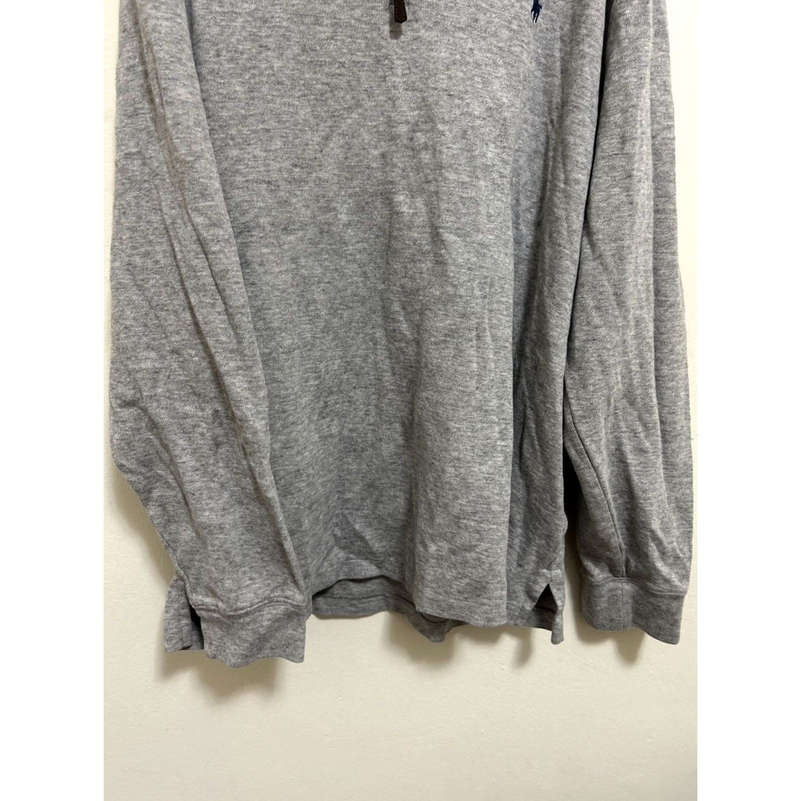 Ralph Lauren Polo Ralph Lauren Estate Rib Mens XL 1/4 Zip Pullover Gray Blue Pony Shirt Sweatshirt Pullover Regular Size Men Size US XL / EU 56 / 4 - 3 Thumbnail