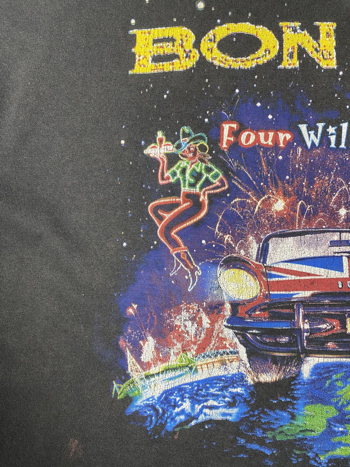Bon Jovi Bon Jovi Four Wild Nights 2001 Vintage Rock Band Tour Tee Size US L / EU 52-54 / 3 - 6 Thumbnail