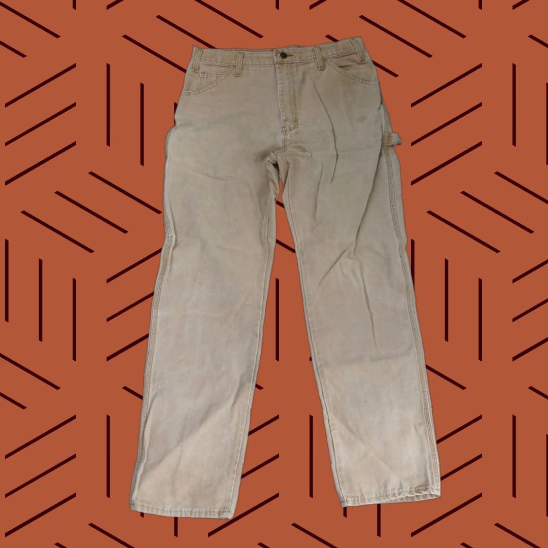 Dickies Dickies Tan Beige Duck Work Pants Mens Size US 34 / EU 50 - 1 Thumbnail