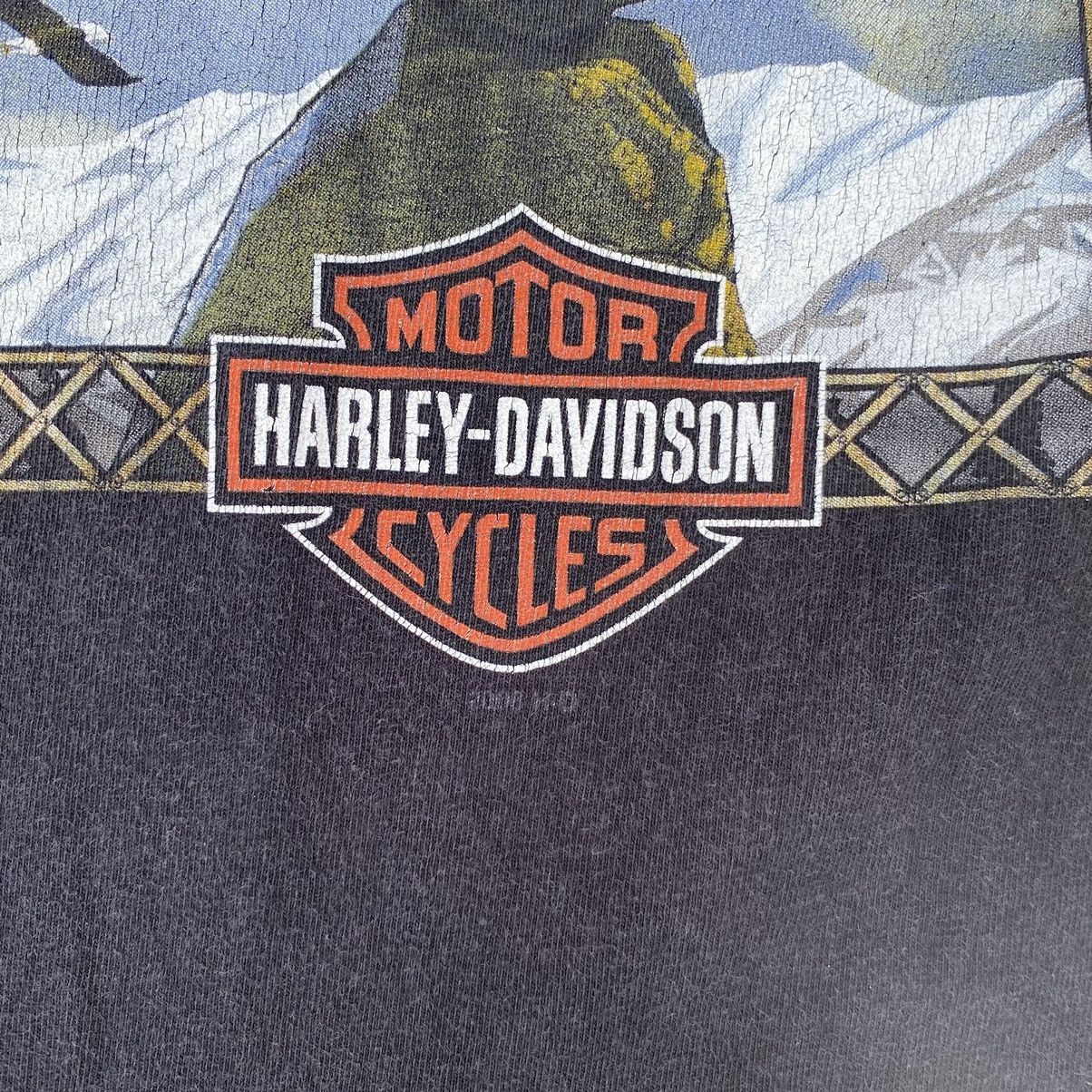 Harley Davidson Thrashed Faded Vintage Y2K Harley Davison Skull ERD GRUNGE T Size US XXL / EU 58 / 5 - 10 Thumbnail