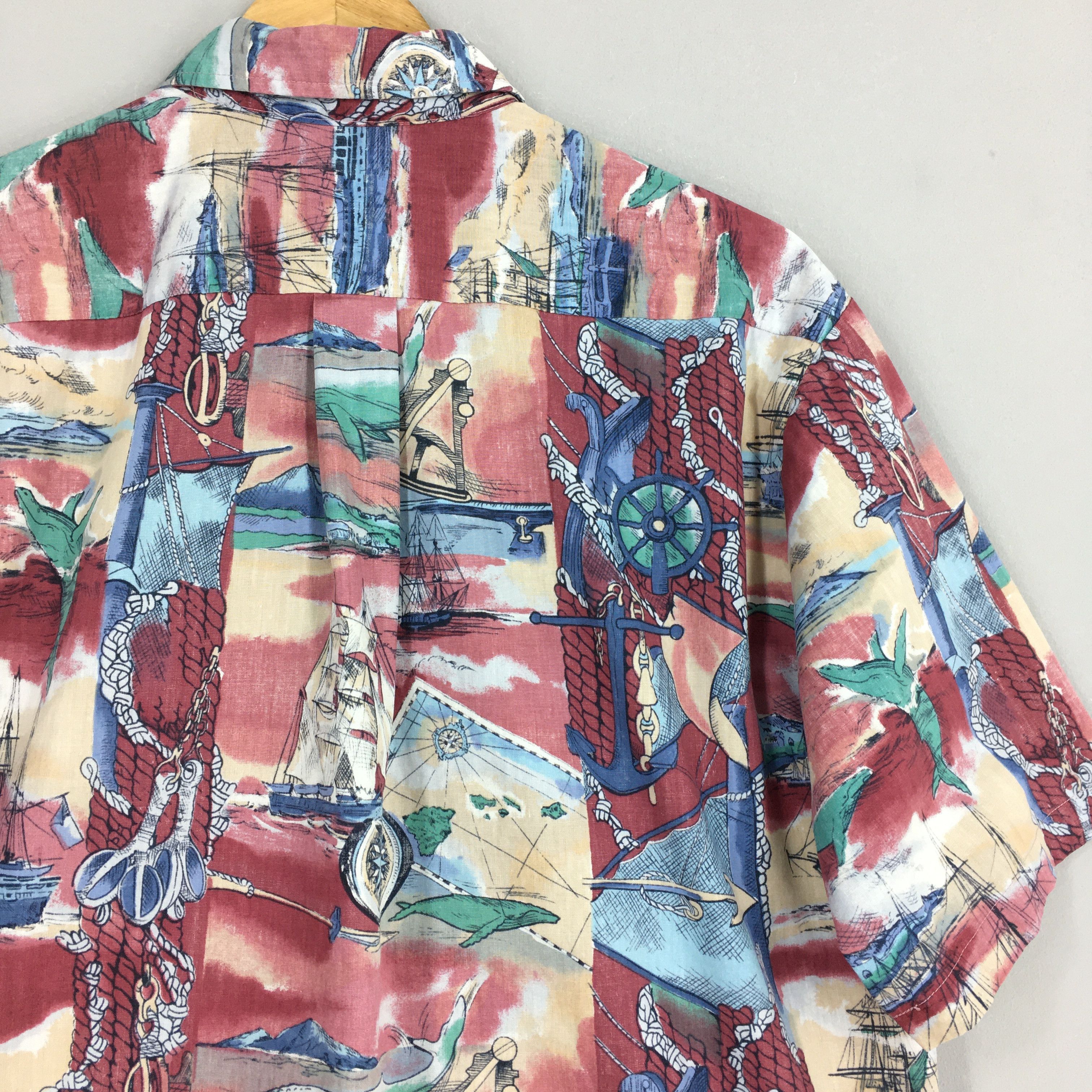 IOLANI Vintage Kalani Big Whale Sailing Beach Hawaiian Shirt XLarge Size US XL / EU 56 / 4 - 7 Thumbnail