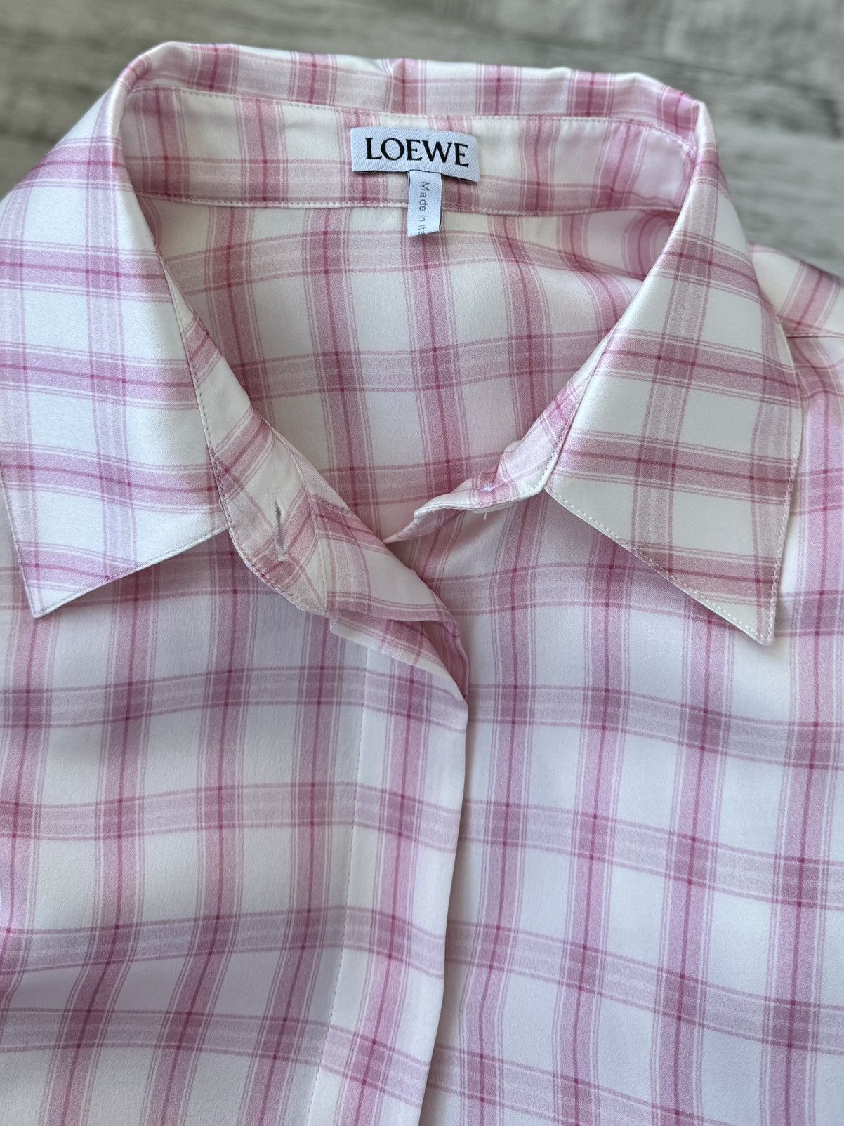 Loewe Loewe oversized embroidered checked silk shirt Size M / US 6-8 / IT 42-44 - 10 Thumbnail