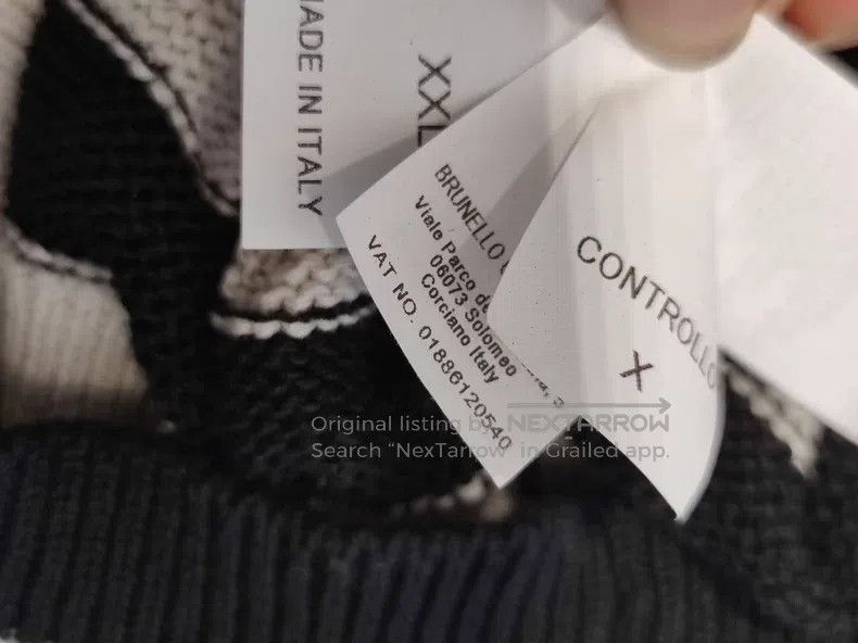 Brunello Cucinelli Brunello Cucinelli Sequin sweater with black and white str Size XXL / US 16-18 / IT 52-54 - 8 Thumbnail