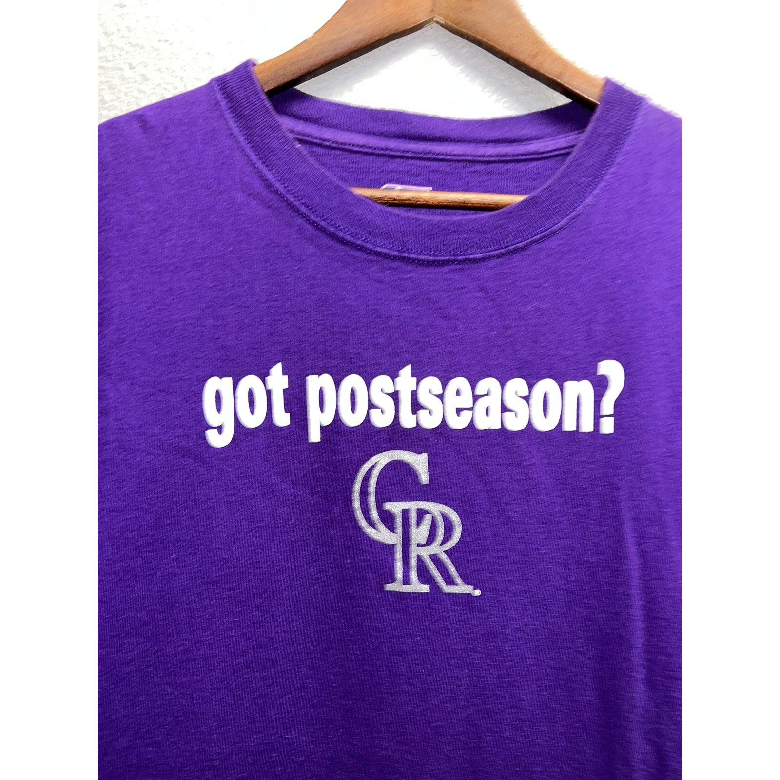 CSA Colorado Rockies Purple Shirt Got Postseason Baseball Tee L Size US L / EU 52-54 / 3 - 2 Thumbnail