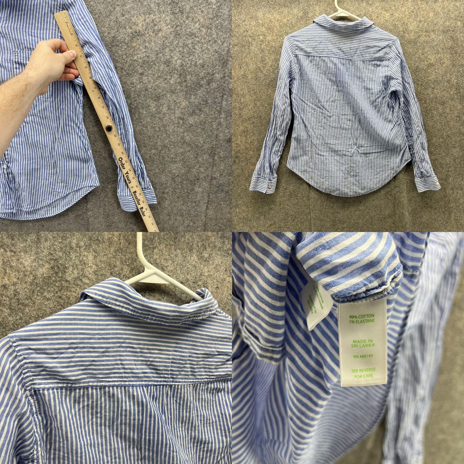 Lilly Pulitzer Lilly Pulitzer Shirt Women XS Blue Striped Cotton Button-Up Preppy Classic Casual Spring/Summer/Winter Womens Size XS / US 0-2 / IT 36-38 - 8 Thumbnail