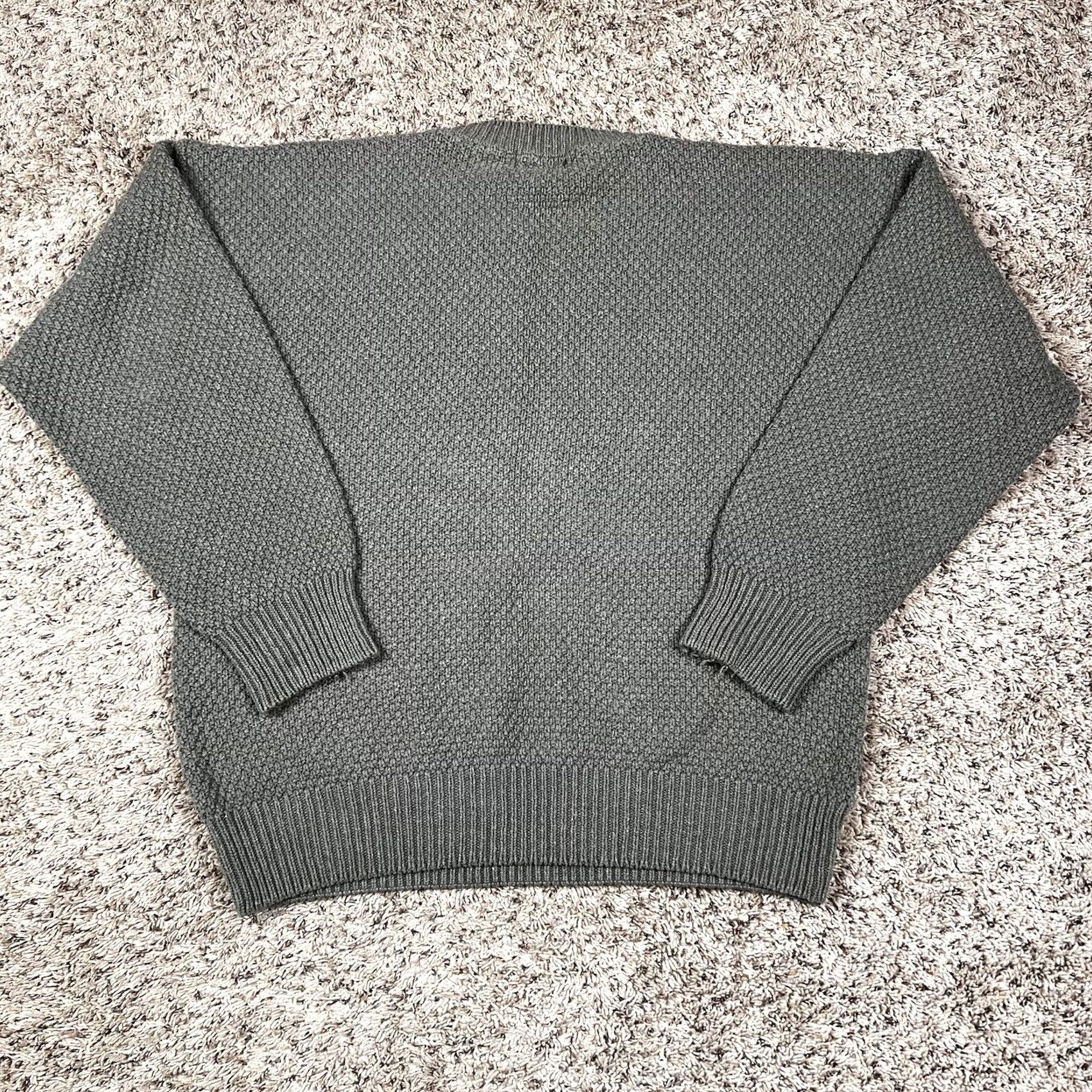 Vintage VINTAGE Ashley Cable Knit Sweater Large Green 90s Womens Pullover Crew Neck Long Sleeve Heavyweight Cotton Acrylic Knit Style Fall Winter Womens Size L / US 10 / IT 46 - 3 Thumbnail