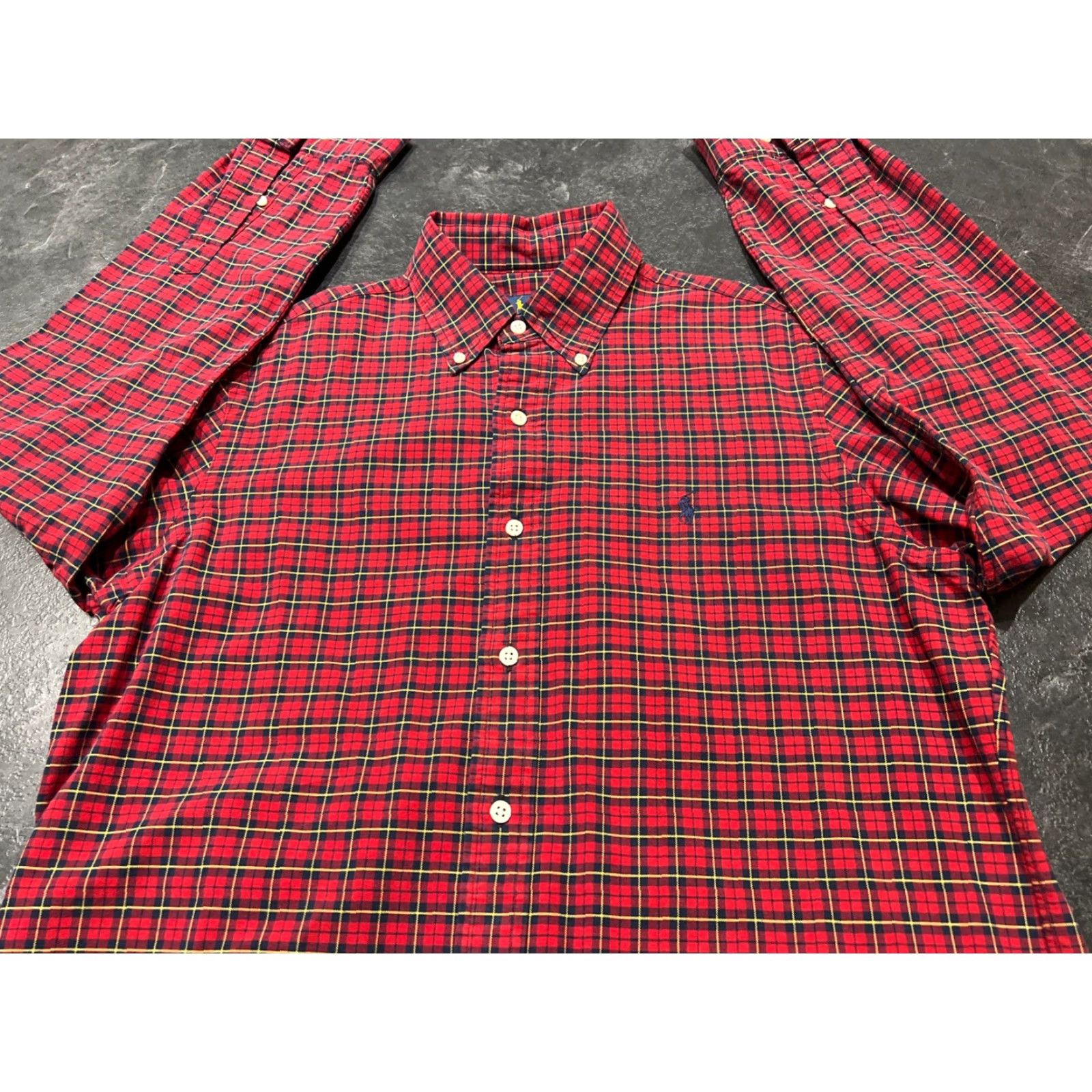 Polo Ralph Lauren Polo Ralph Lauren Shirt Men M Red Black Plaid Cotton Oxford Long Sleeve Size US M / EU 48-50 / 2 - 2 Thumbnail