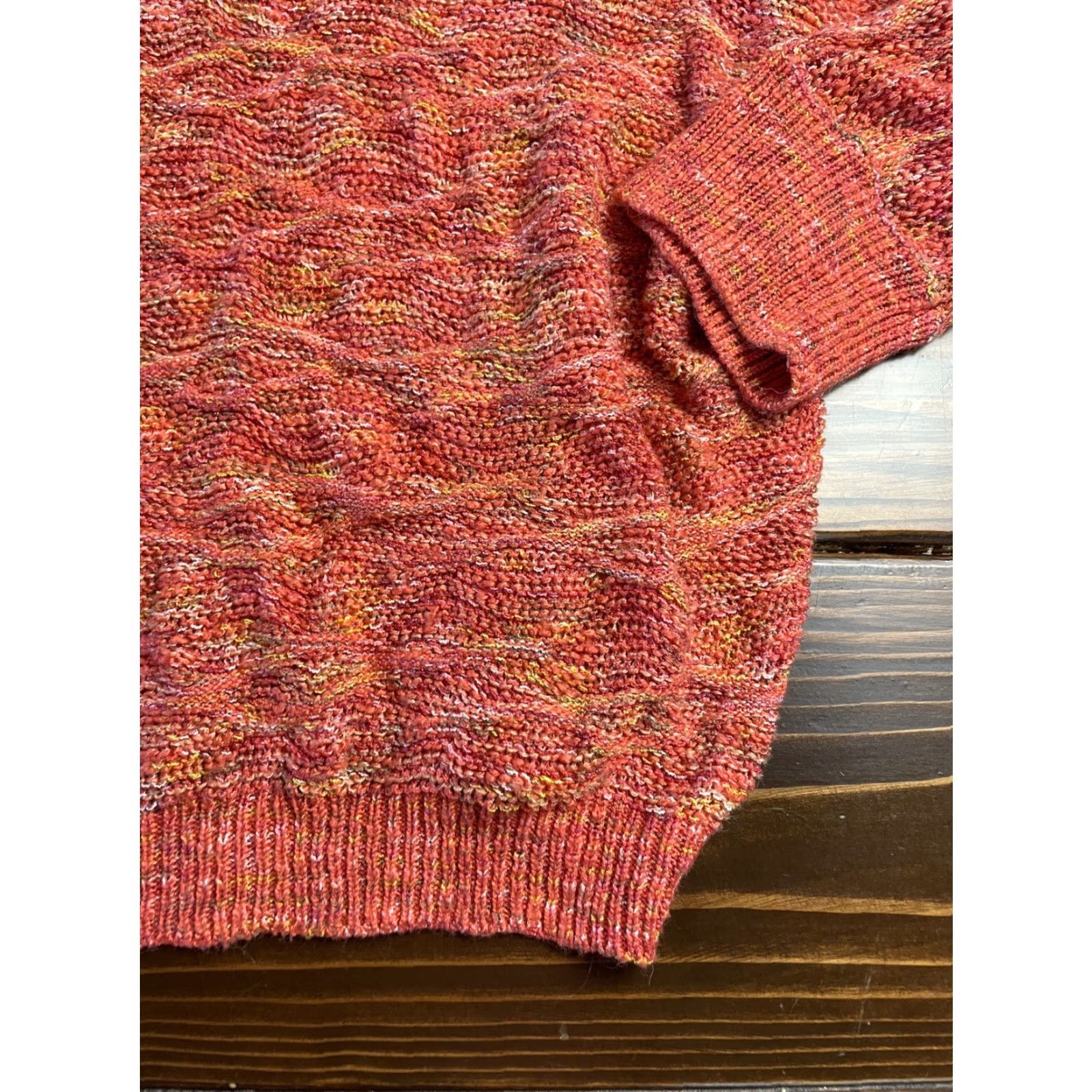 Vintage VINTAGE Dress Barn Sweater Women 1X Pullover Knit Crew Neck 3/4 Sleeve Pink Salmon Orange Metallic Pink Knitted Womens Size XL / US 12-14 / IT 48-50 - 2 Thumbnail