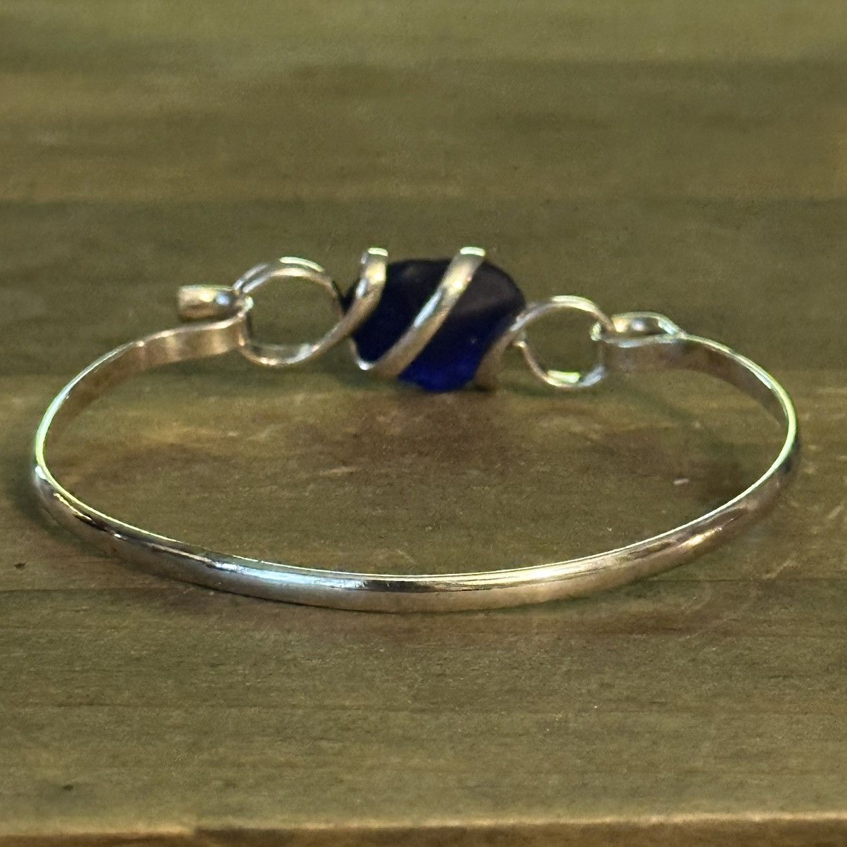 Other Blue sea glass hinged bangle bracelet Size ONE SIZE - 4 Thumbnail