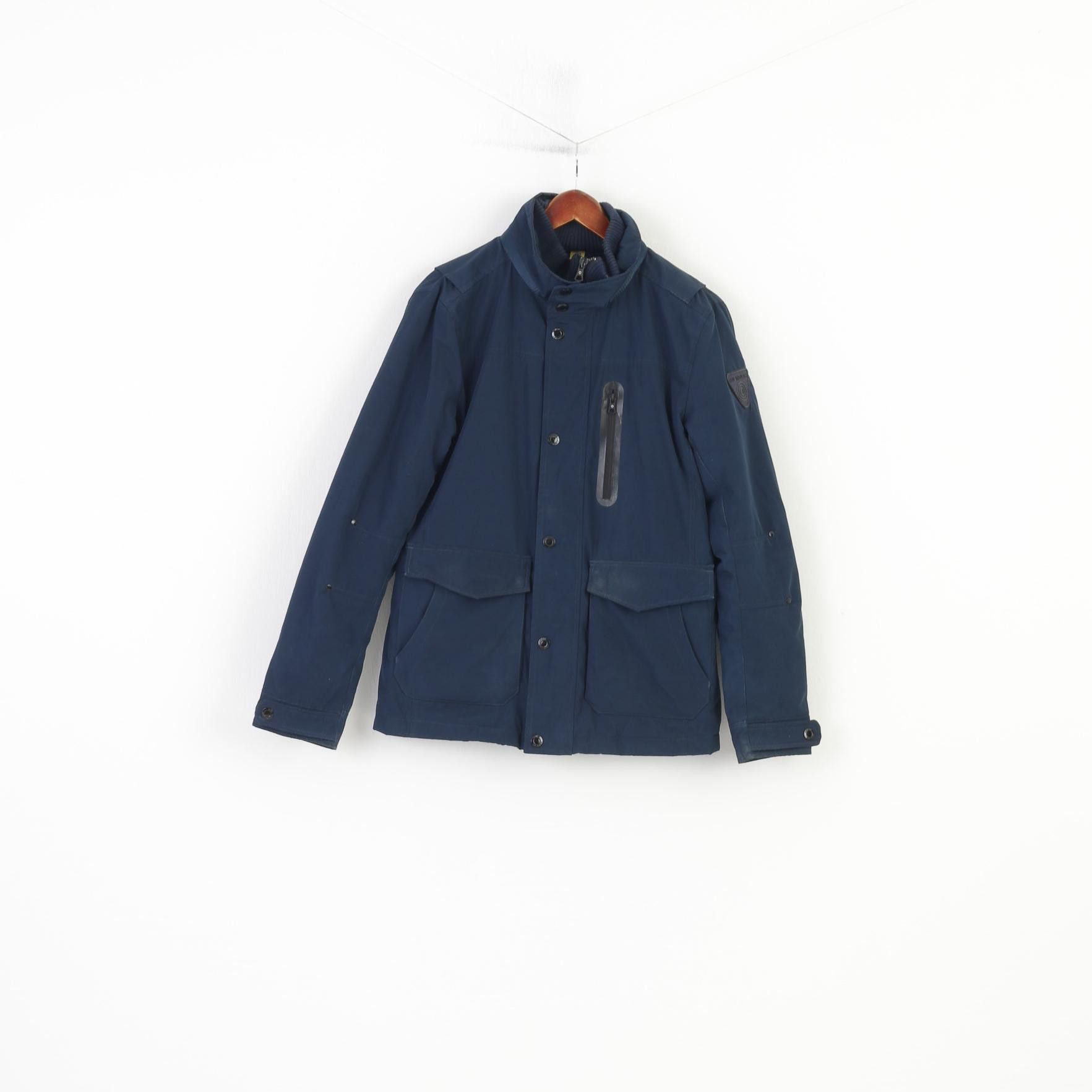 Vintage Blue Industry Men M Jacket Padded Navy Full Zipper 0870 Size US M / EU 48-50 / 2 - 2 Thumbnail