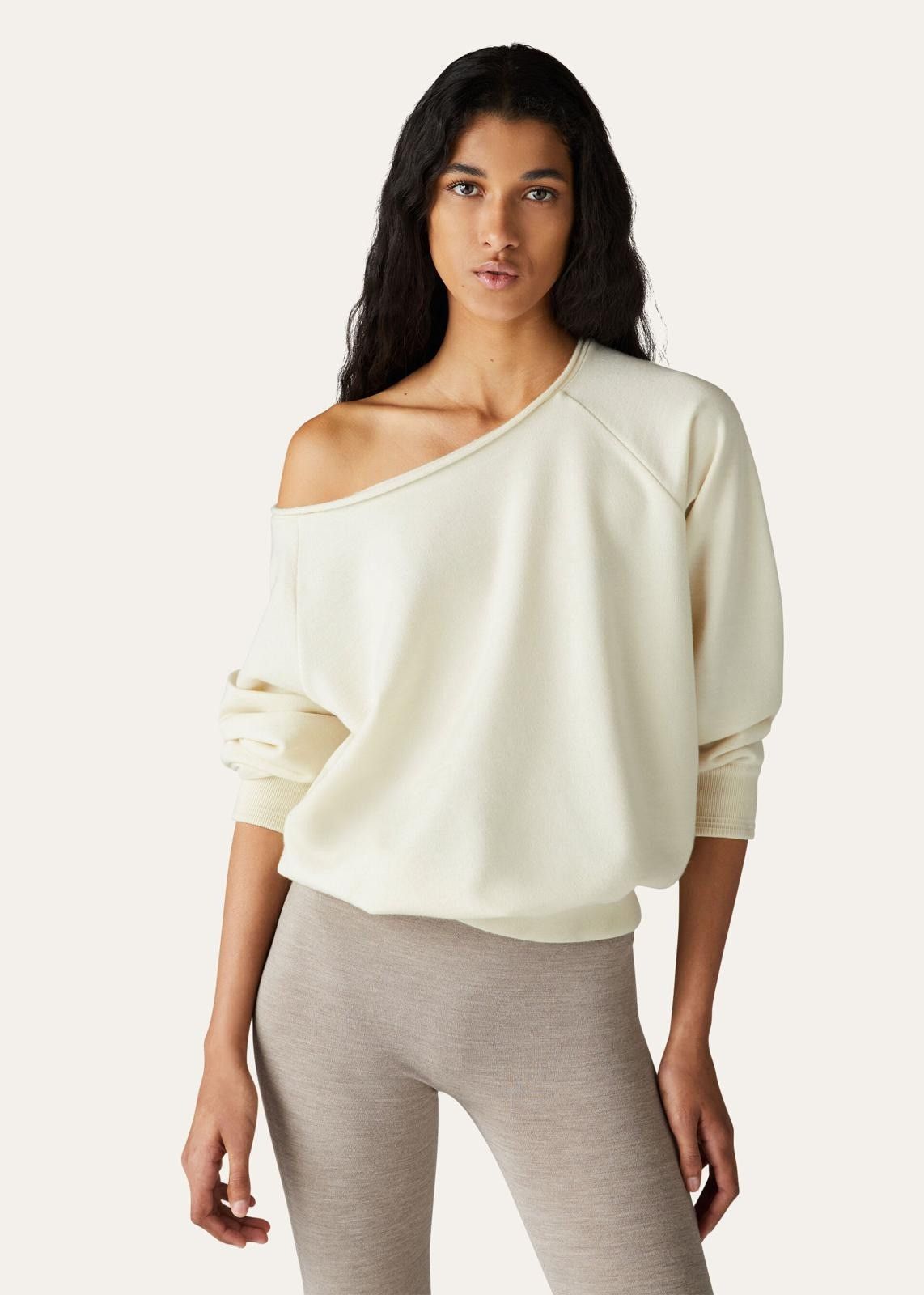 Loro Piana o1srvl11e1124 Cocooning Cashmere Fleece Sweatshirt in Ivory Size XS / US 0-2 / IT 36-38 - 3 Thumbnail