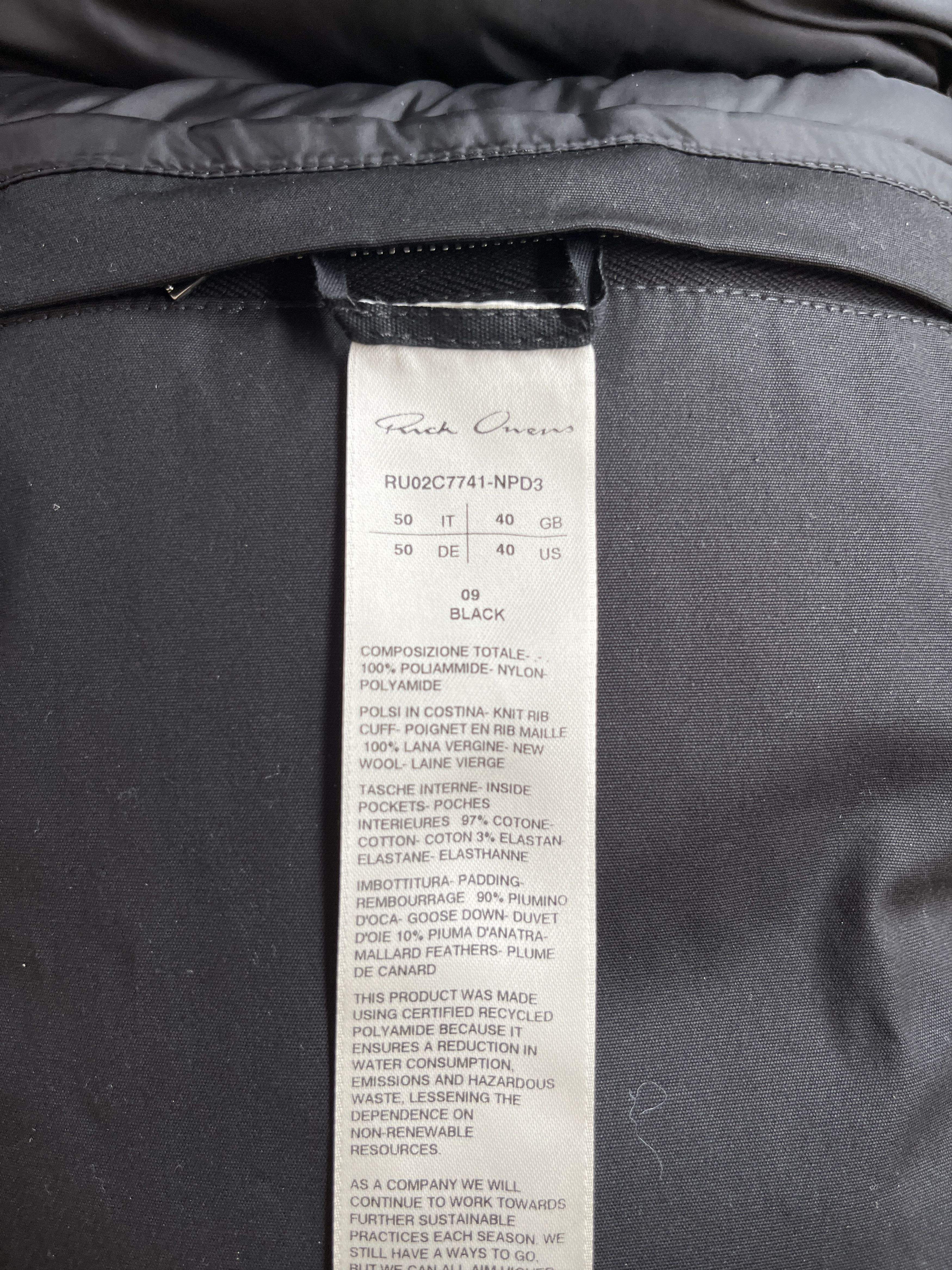 Rick Owens BNWT Mountain Down Puffer Jacket Size US M / EU 48-50 / 2 - 8 Thumbnail