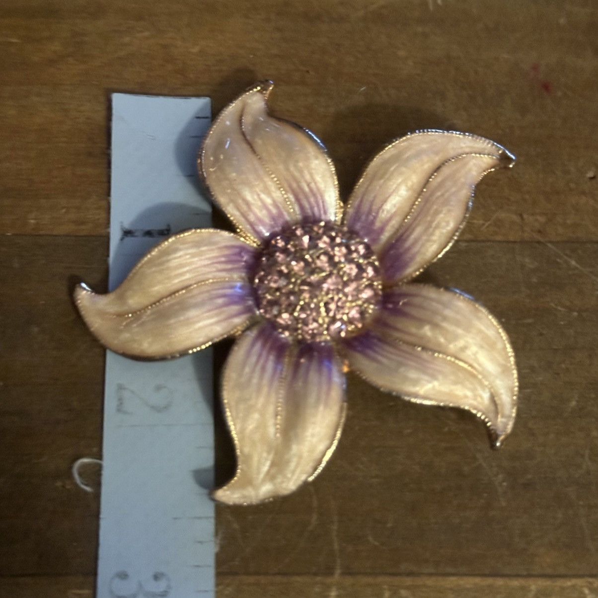 Vintage Vintage large enamel flower brooch Size ONE SIZE - 3 Thumbnail