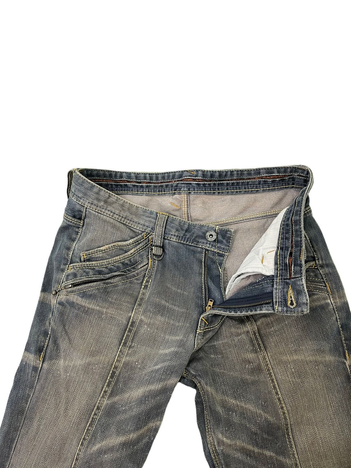 Japanese Brand Flare Jeans Nicole Club Distress Honeycomb Stretch Slim 7🟦7 Size US 33 - 10 Thumbnail