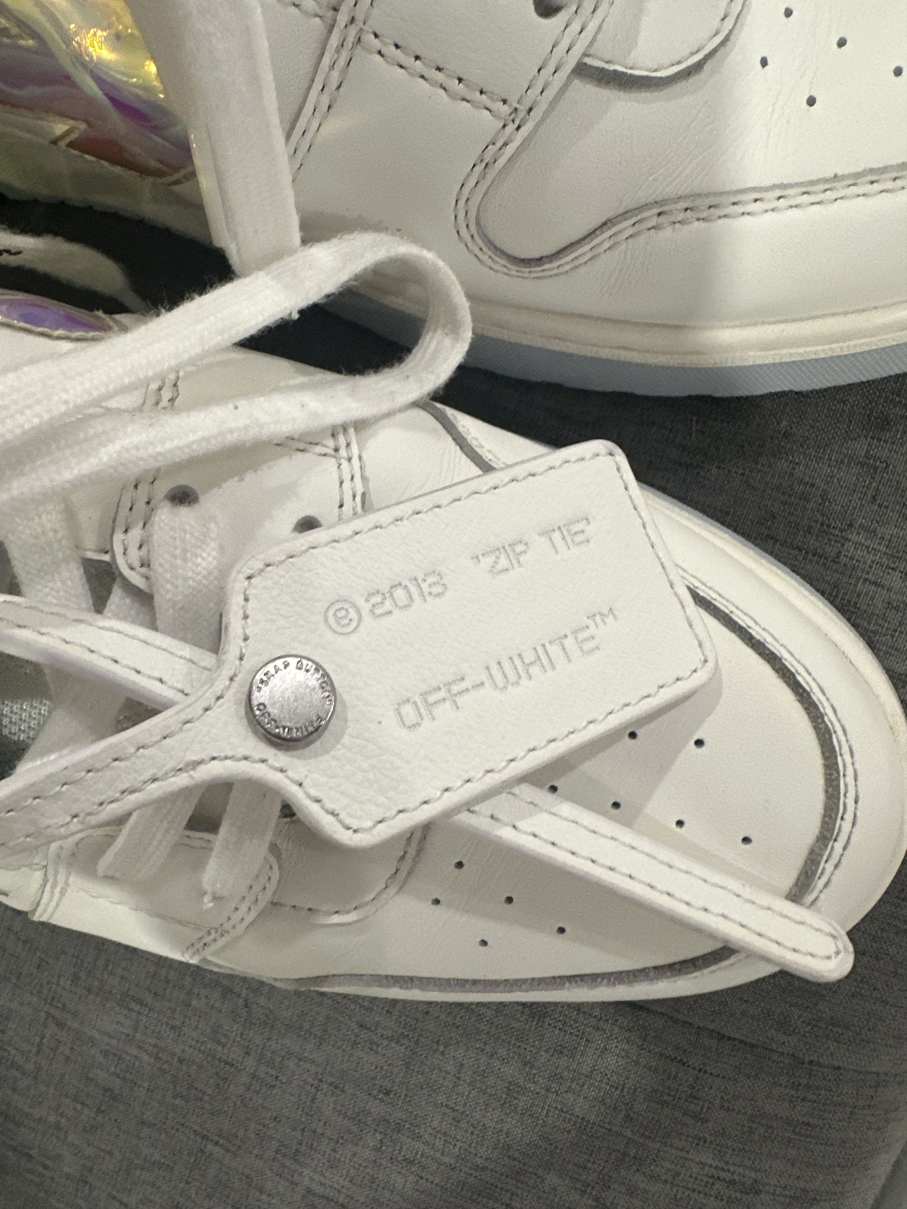 Off-White Off White Out Of Office White Iridescent Sneakers Size US 12 / EU 45 - 13 Thumbnail