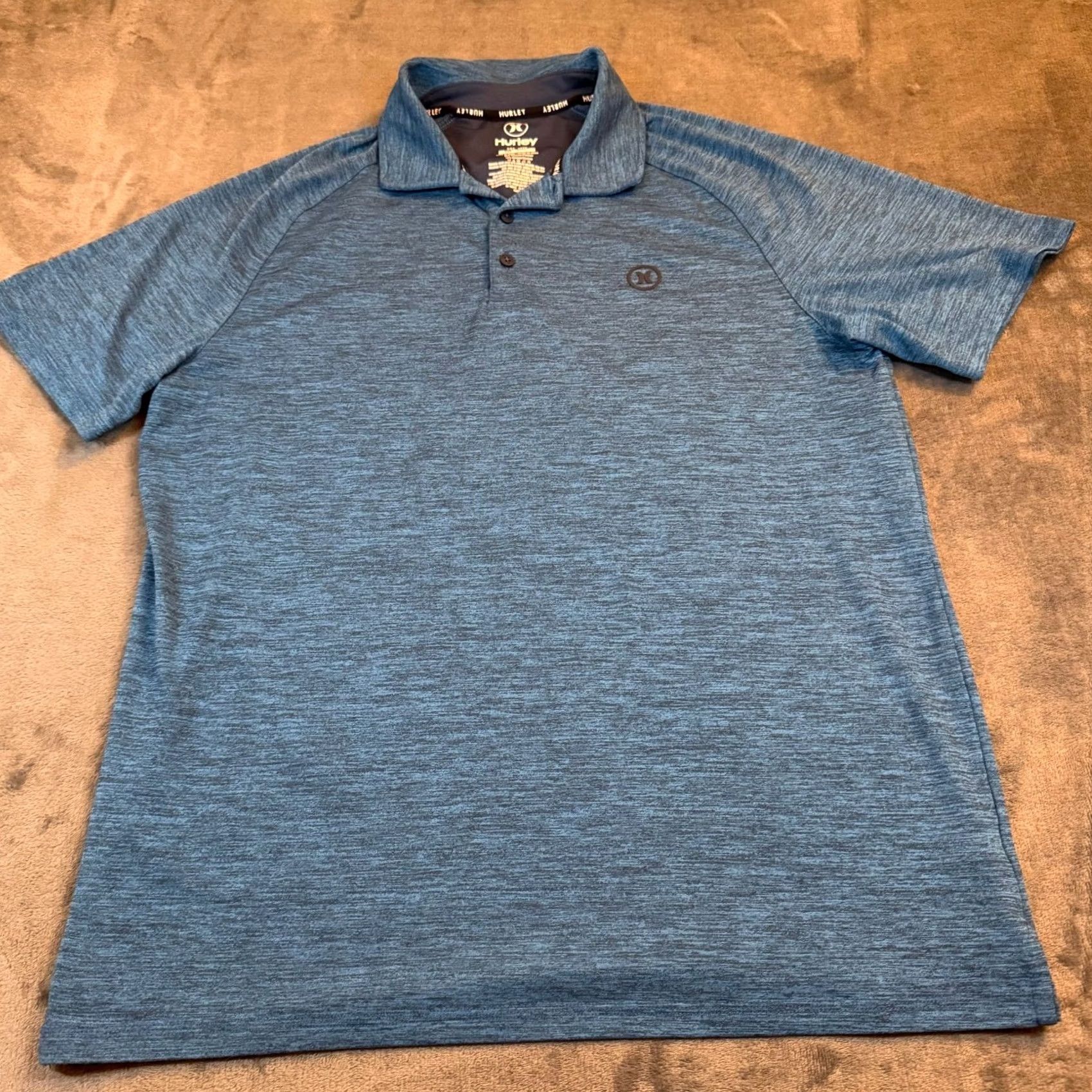 Hurley Hurley Performance Polo Shirt Mens Medium Blue Heathered Stretch Polo Shirt Size US M / EU 48-50 / 2 - 3 Thumbnail