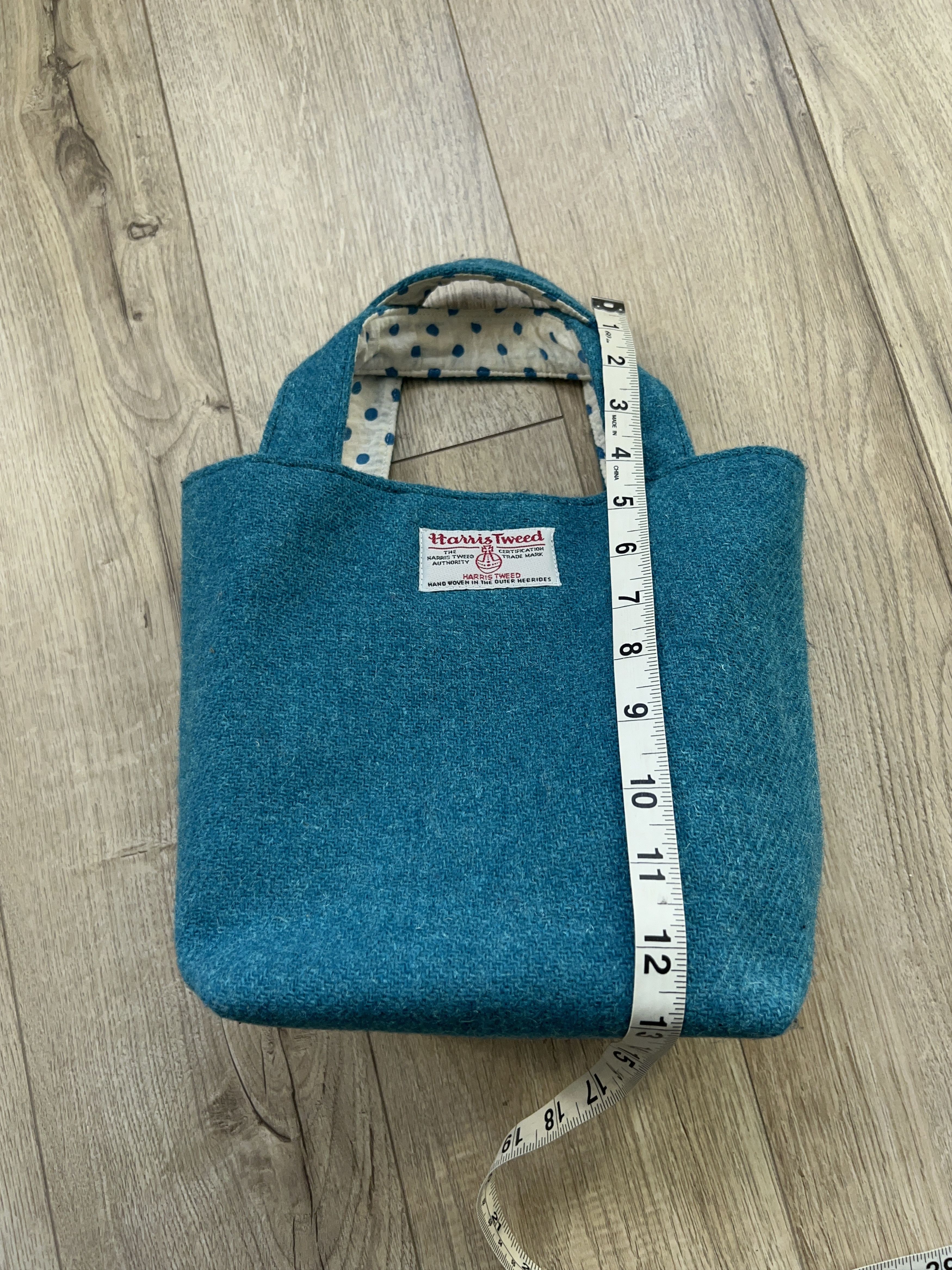 Designer × Harris Tweed Womens Harris Tweed Blue Wool Bag Small Tote Handbag Size ONE SIZE - 10 Thumbnail