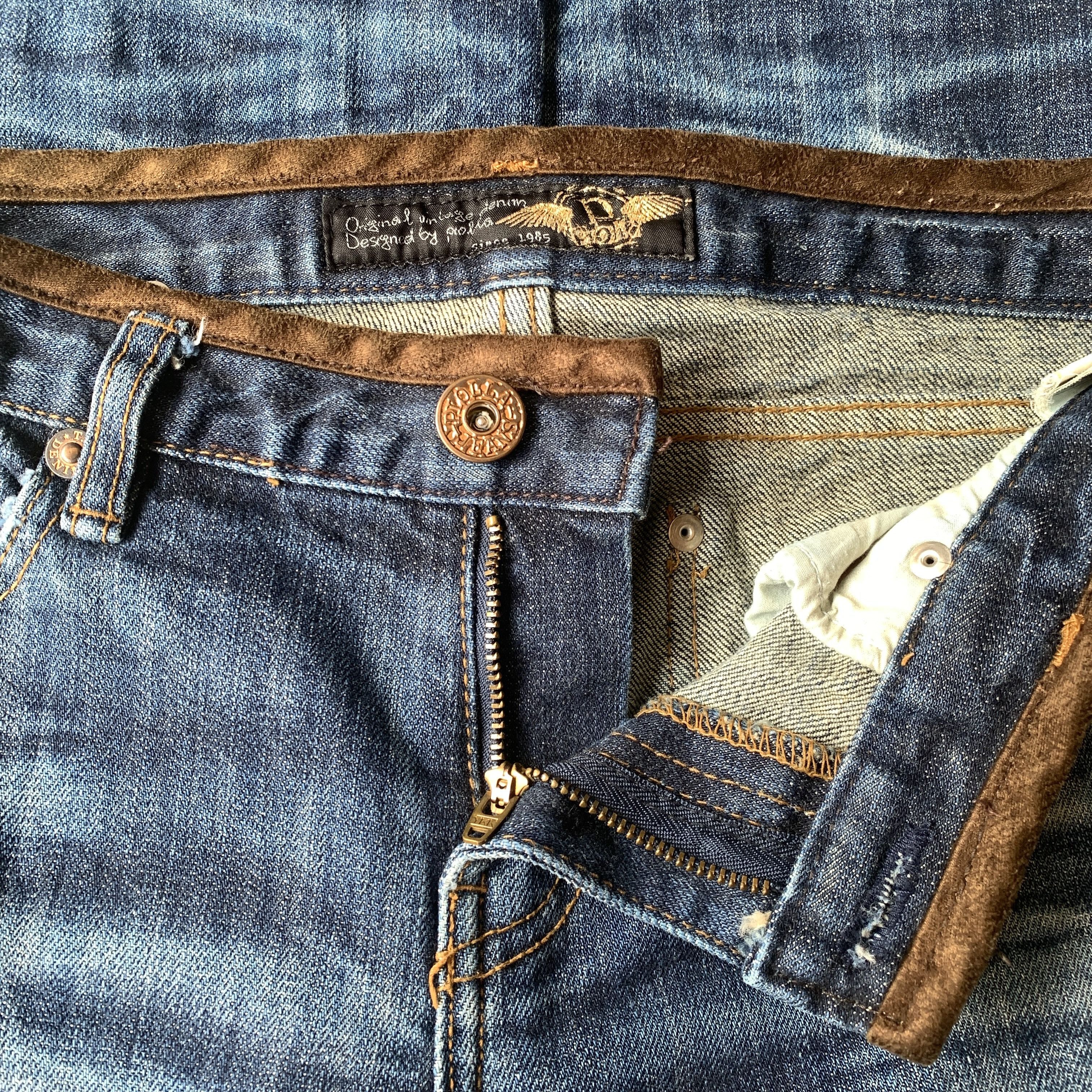 Japanese Brand Piolla Distressed Clawmark ifsix LGB Style Flare Denim Pants Size US 29 - 4 Thumbnail
