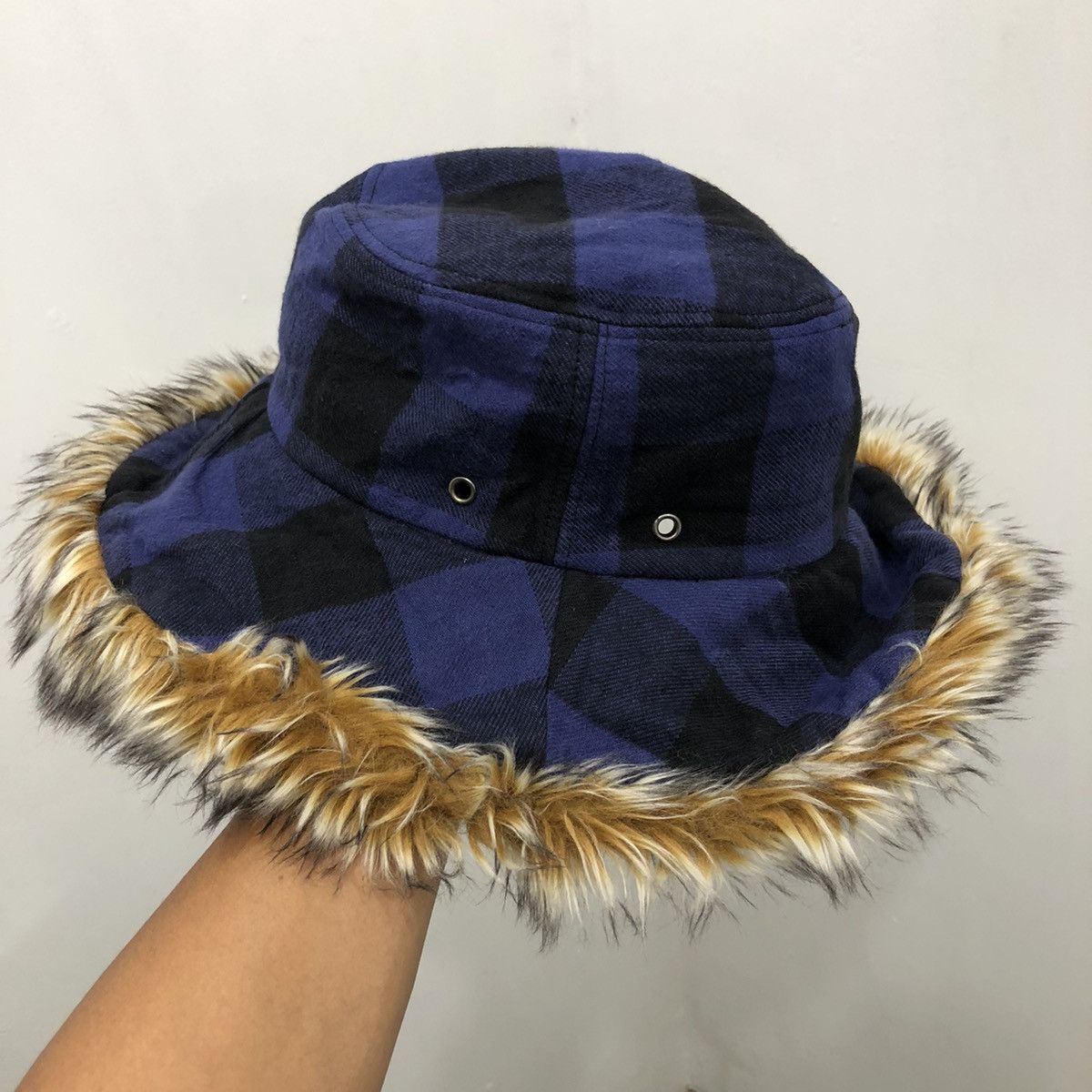 Vintage Japanese Asian Hat Fur Fuzzy Flannel Winter Wind Cold Style Size ONE SIZE - 11 Thumbnail