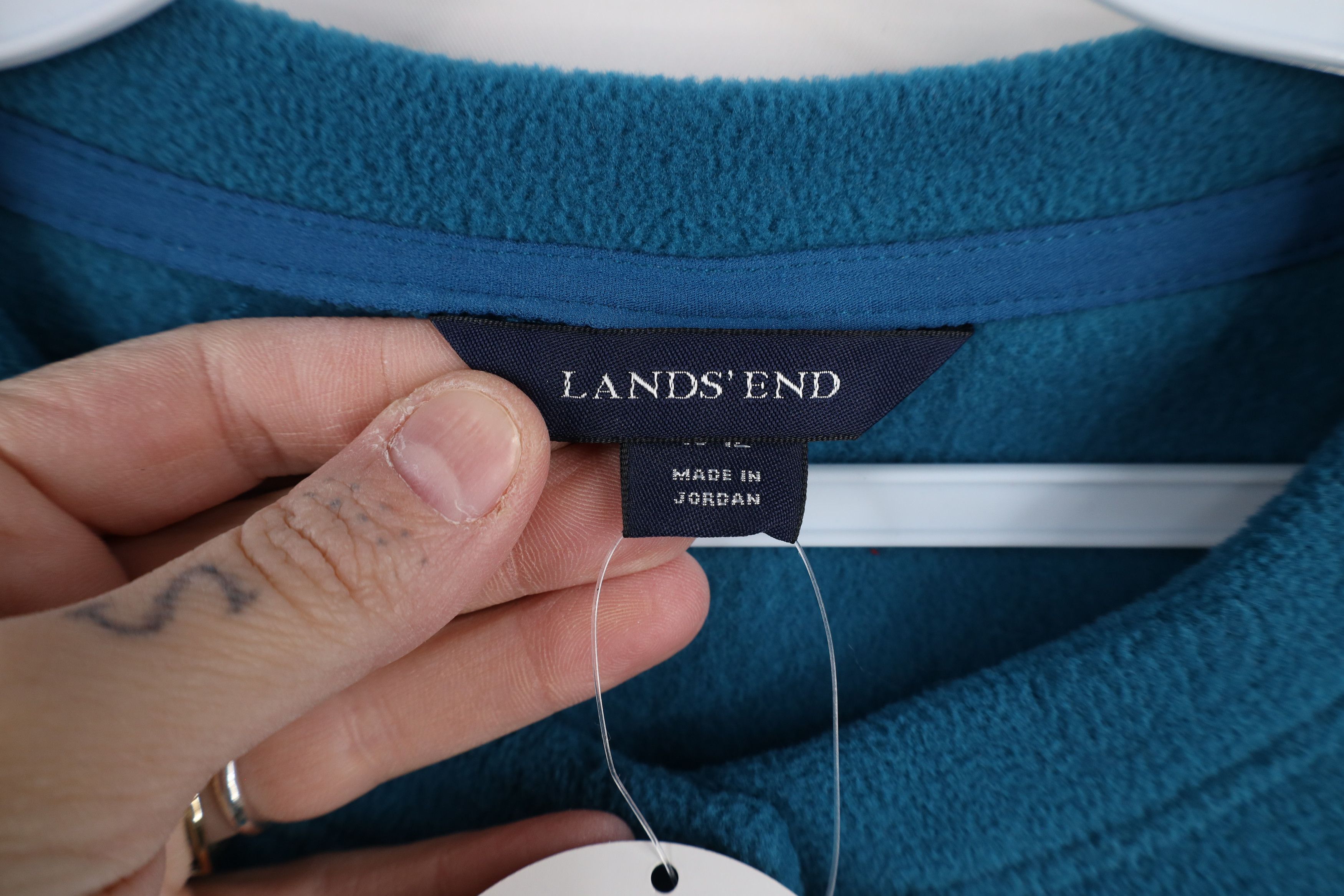 Lands' End × Vintage New Lands End 100 Polartec Fleece Snap Button Henley Sweater Size M / US 6-8 / IT 42-44 - 6 Thumbnail