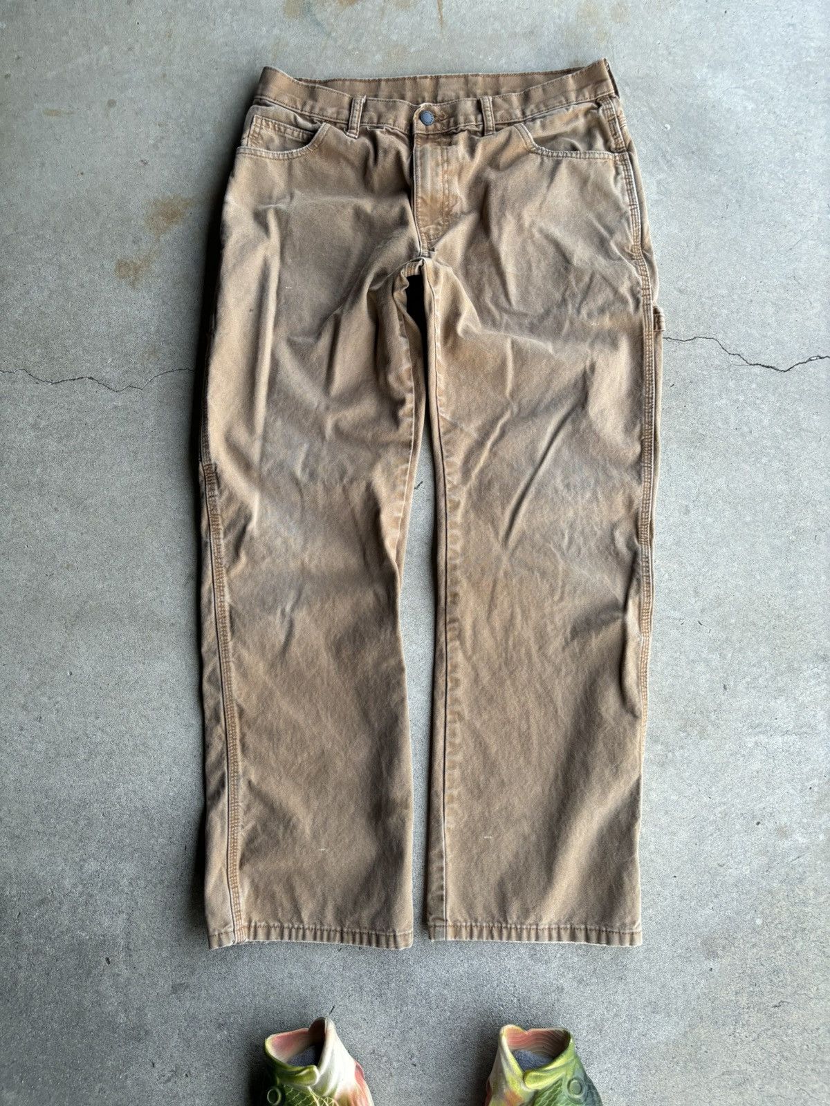 Dickies × Vintage Crazy Vintage Dickies Distressed Tan Work Style Baggy Pants Size US 32 / EU 48 - 2 Thumbnail