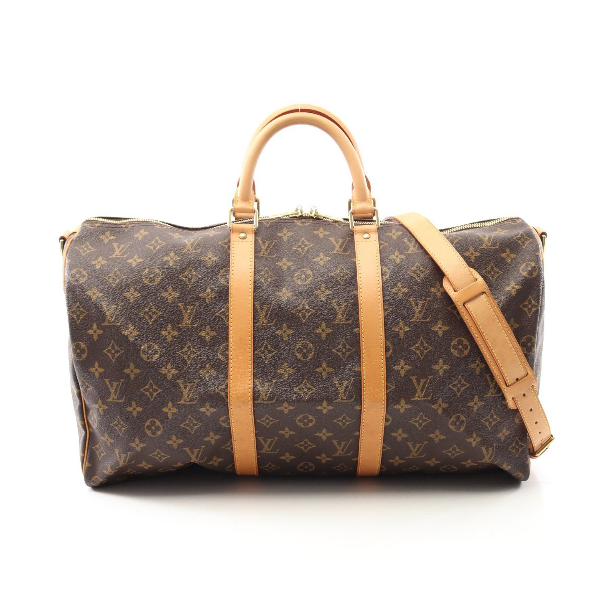 Louis Vuitton Louis Vuitton Keepall 50 Monogram Boston Bag Leather Brown Size ONE SIZE - 1 Thumbnail