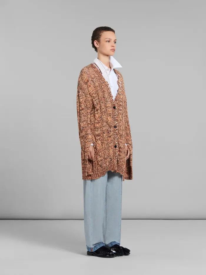 Marni oc11z0525 Mouline Cardigan in Orange Size XL / US 12-14 / IT 48-50 - 4 Thumbnail