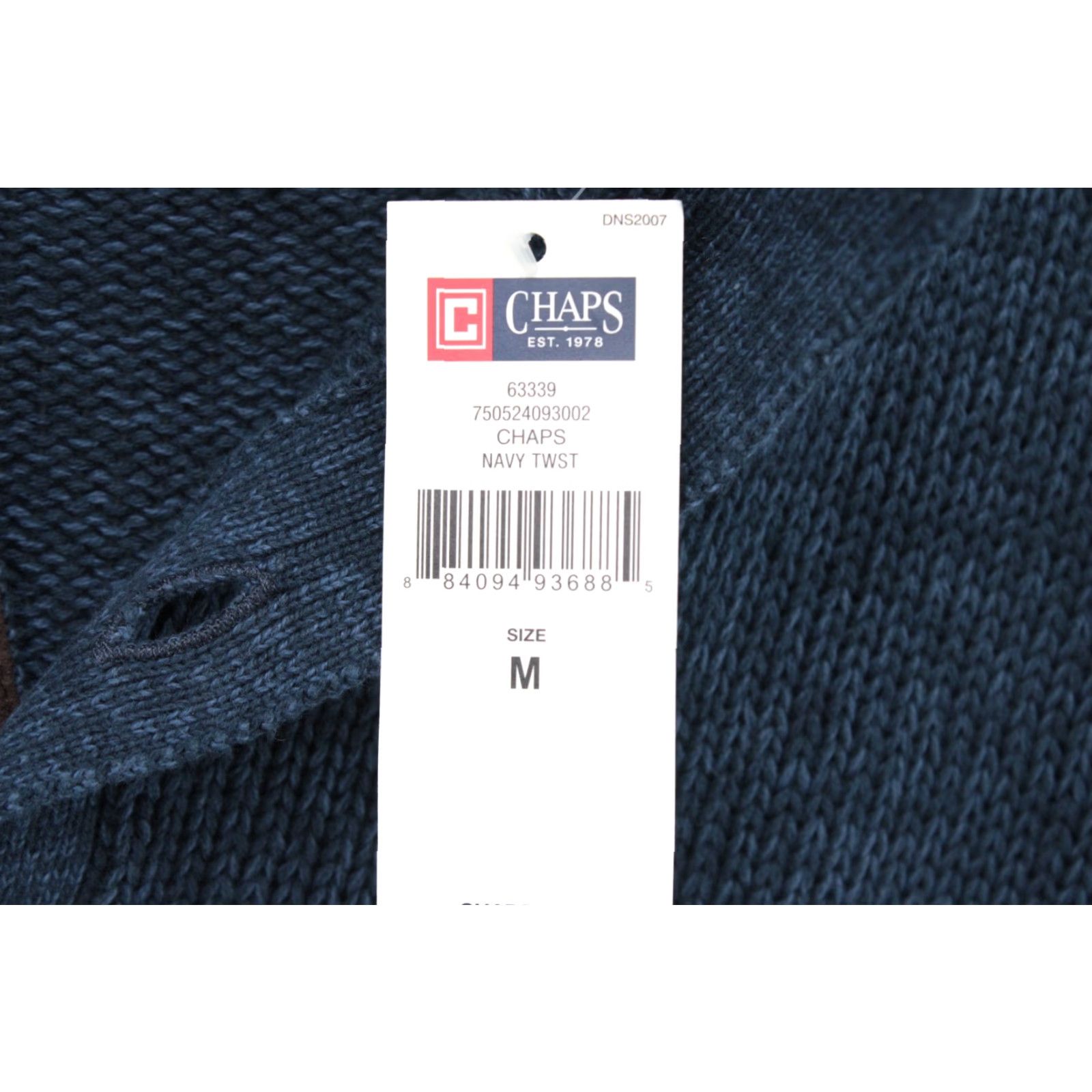 Chaps CHAPS Sweater Men's Medium Blue Henley Mock Neck Heavy NWT Cozy Cabincore Hiking Logo Mens Size US M / EU 48-50 / 2 - 4 Thumbnail