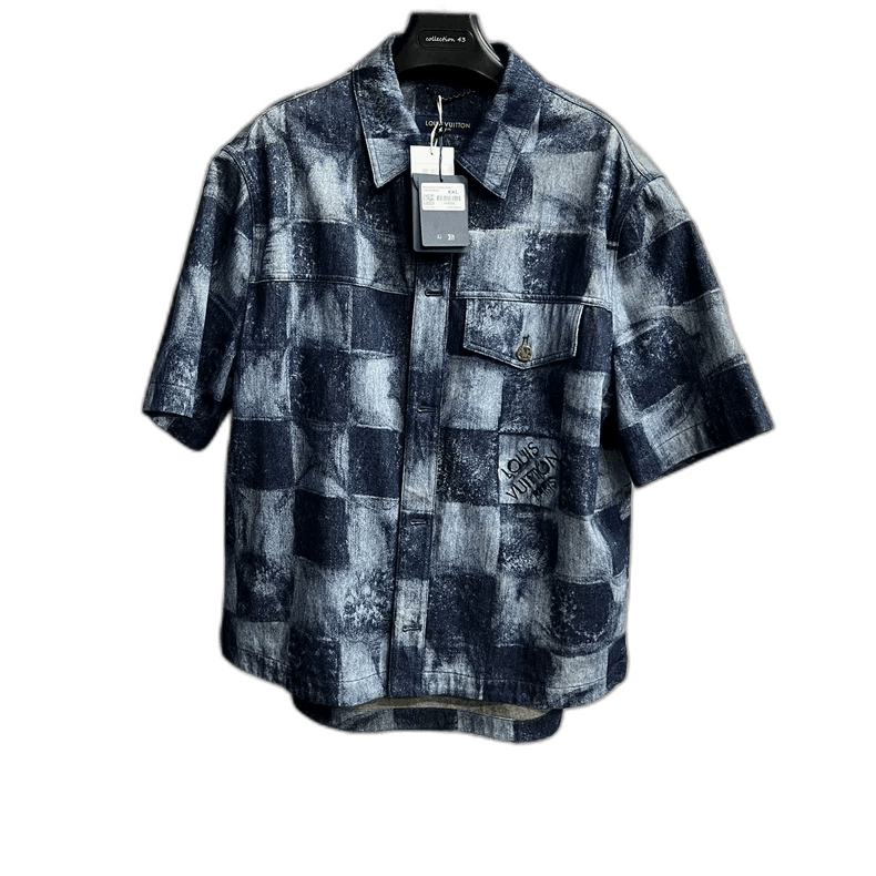 Louis Vuitton Louis Vuitton Blue Plaid Denim Short Sleeve Shirt Size US XXL / EU 58 / 5 - 1 Thumbnail
