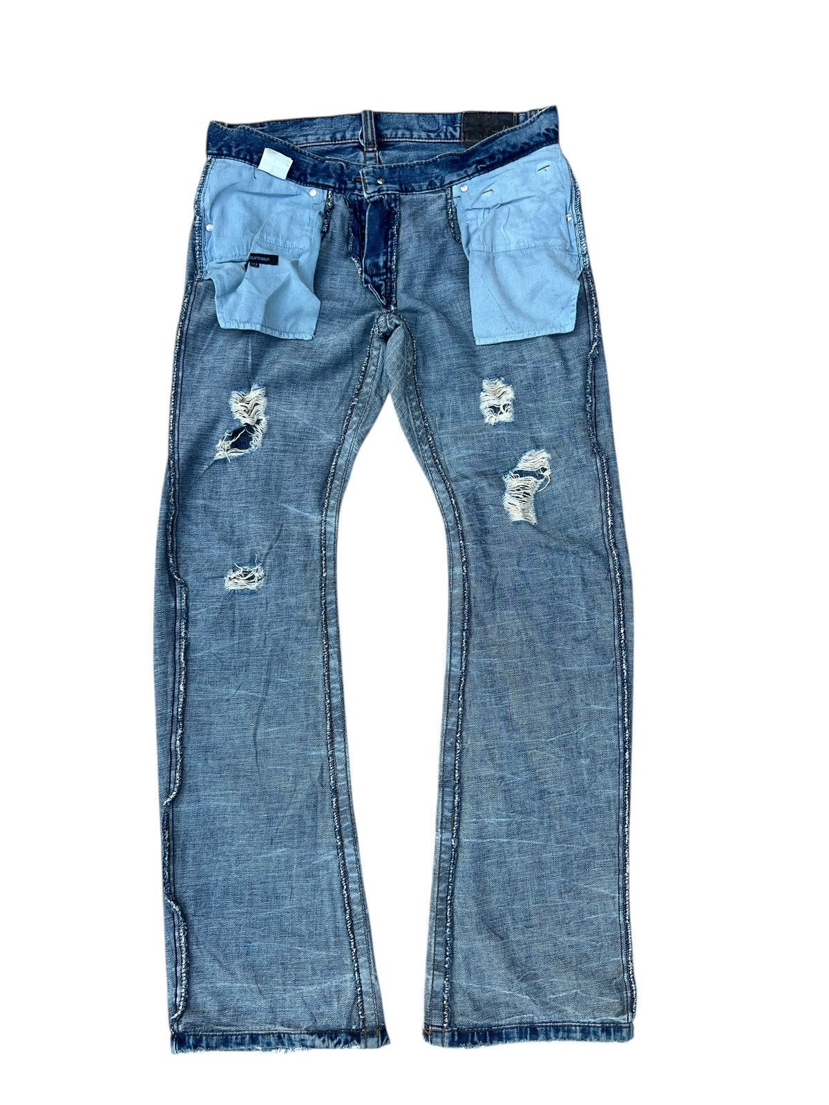 semanticdesign Rattle Trap Made in Japan Tartan Patchwork Denim Jeans Size US 32 / EU 48 - 20 Thumbnail