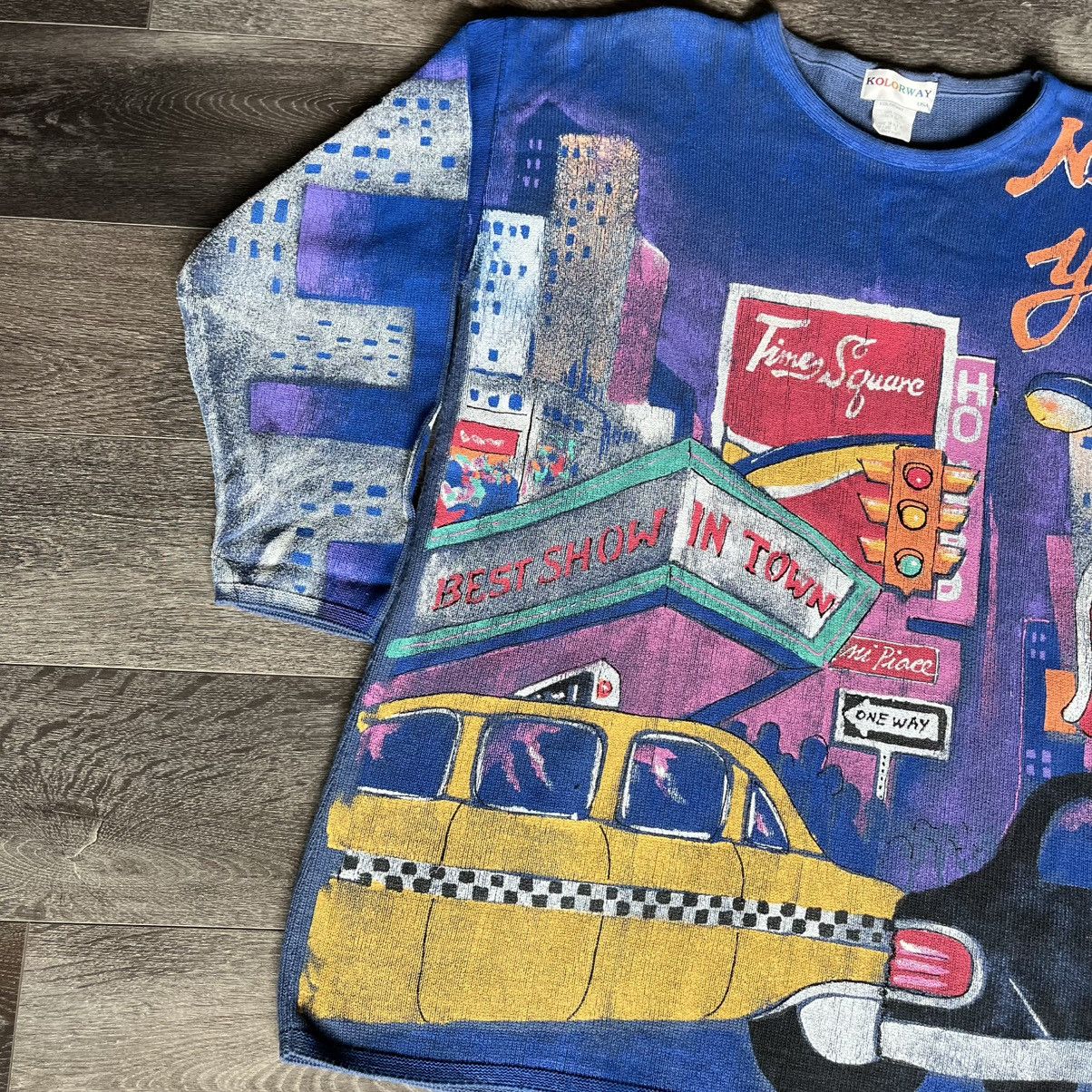 Vintage Vintage Y2K Kolorway USA New York City Hand Painted Pullover Size XL / US 12-14 / IT 48-50 - 3 Thumbnail