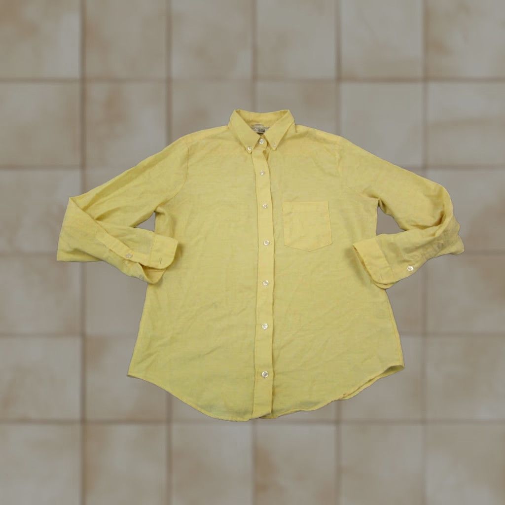 Sears VINTAGE Sears Shirt Teens 12 Yellow Button-Up Short Sleeve Collared 70s 80s Classic Mens Womens Boys Girls Size XL / US 12-14 / IT 48-50 - 1 Thumbnail
