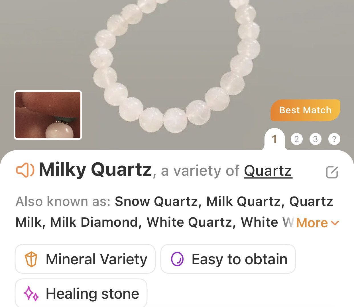 Handmade Handcrafted milky quartz genuine pearl bead drop necklace Size ONE SIZE - 7 Thumbnail
