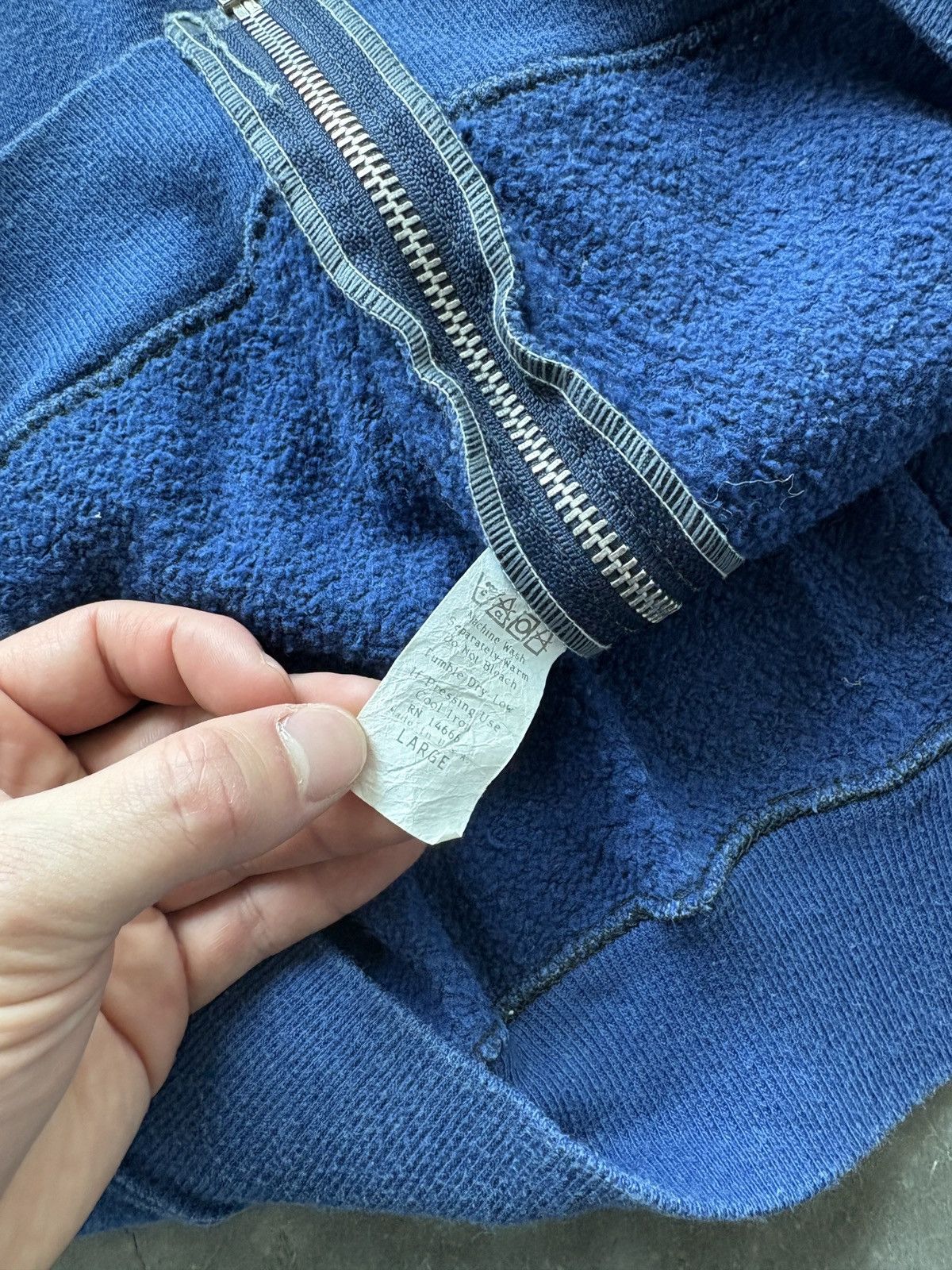 Vintage Vintage 80s Faded Blue Zip Up Hoodie Boxy Fit Size US M / EU 48-50 / 2 - 6 Thumbnail