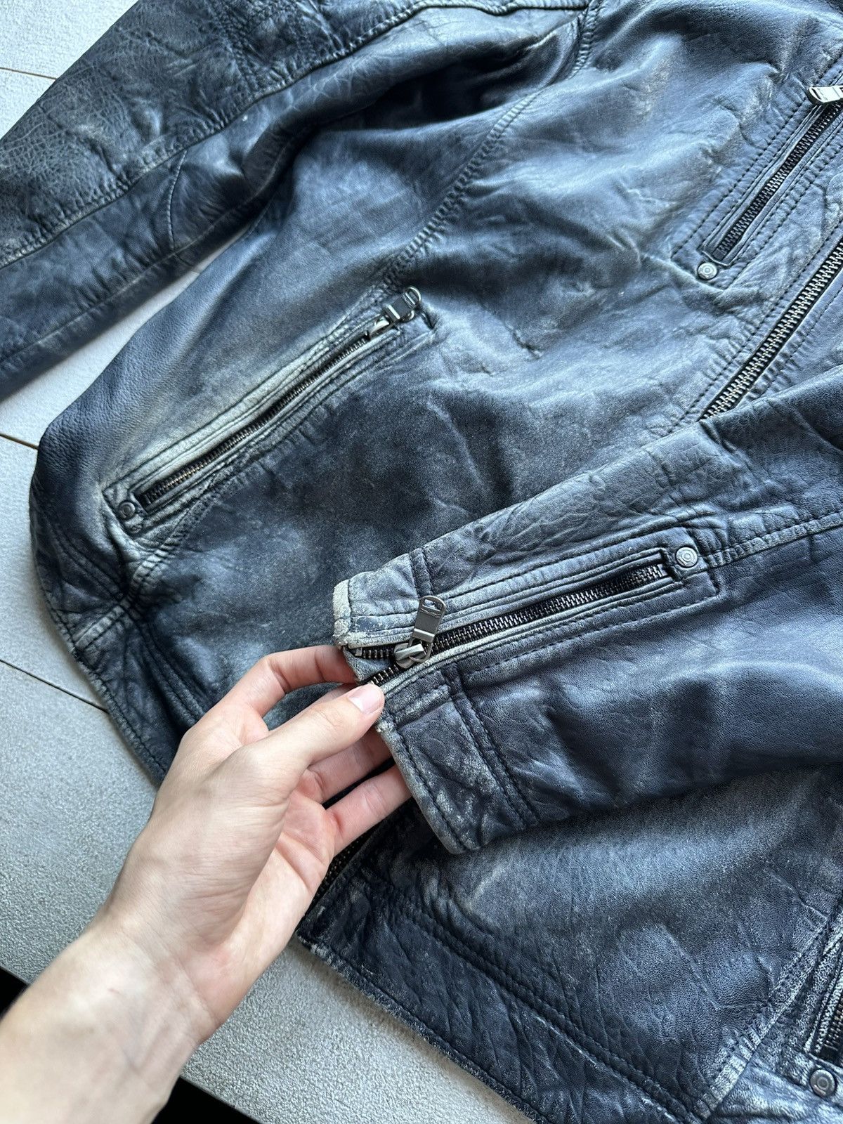 Other 🚨VNTG LEATHER JACKET AVANT GARDE ASYMMETRICAL BLACK MOTO Size US L / EU 52-54 / 3 - 10 Thumbnail