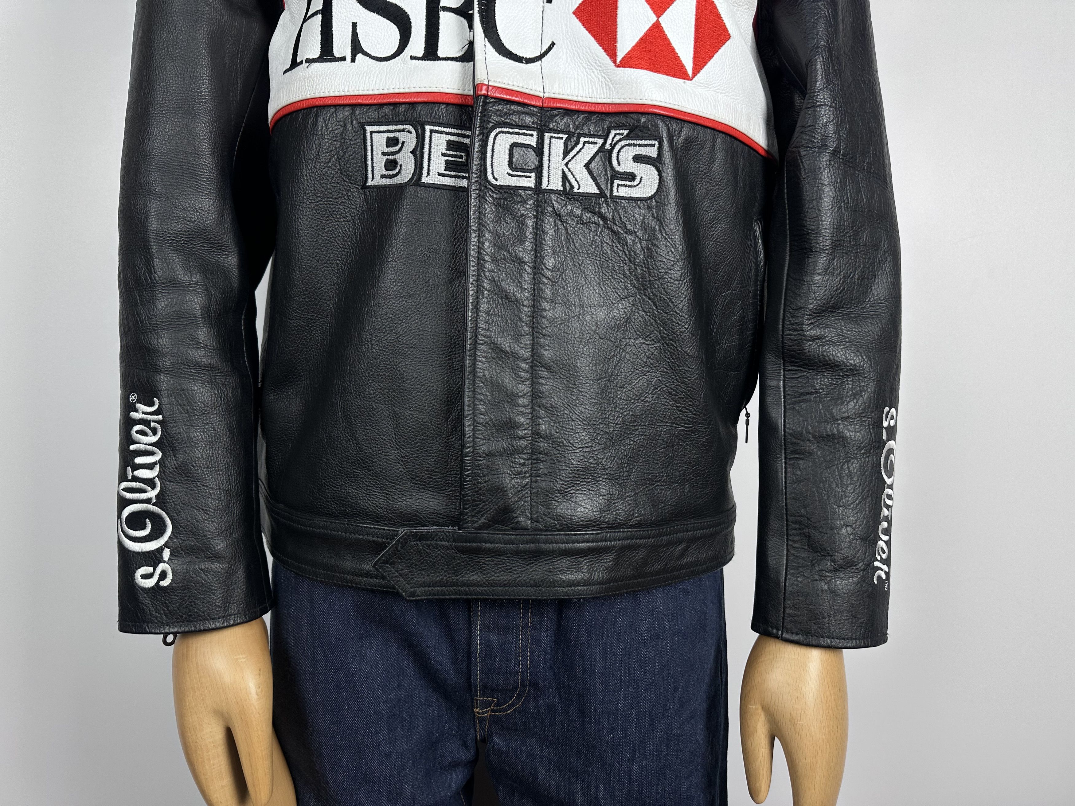 Vintage Vintage Jaguar Racing Leather Jacket HSBC Becks Mens Size L Size US L / EU 52-54 / 3 - 7 Thumbnail